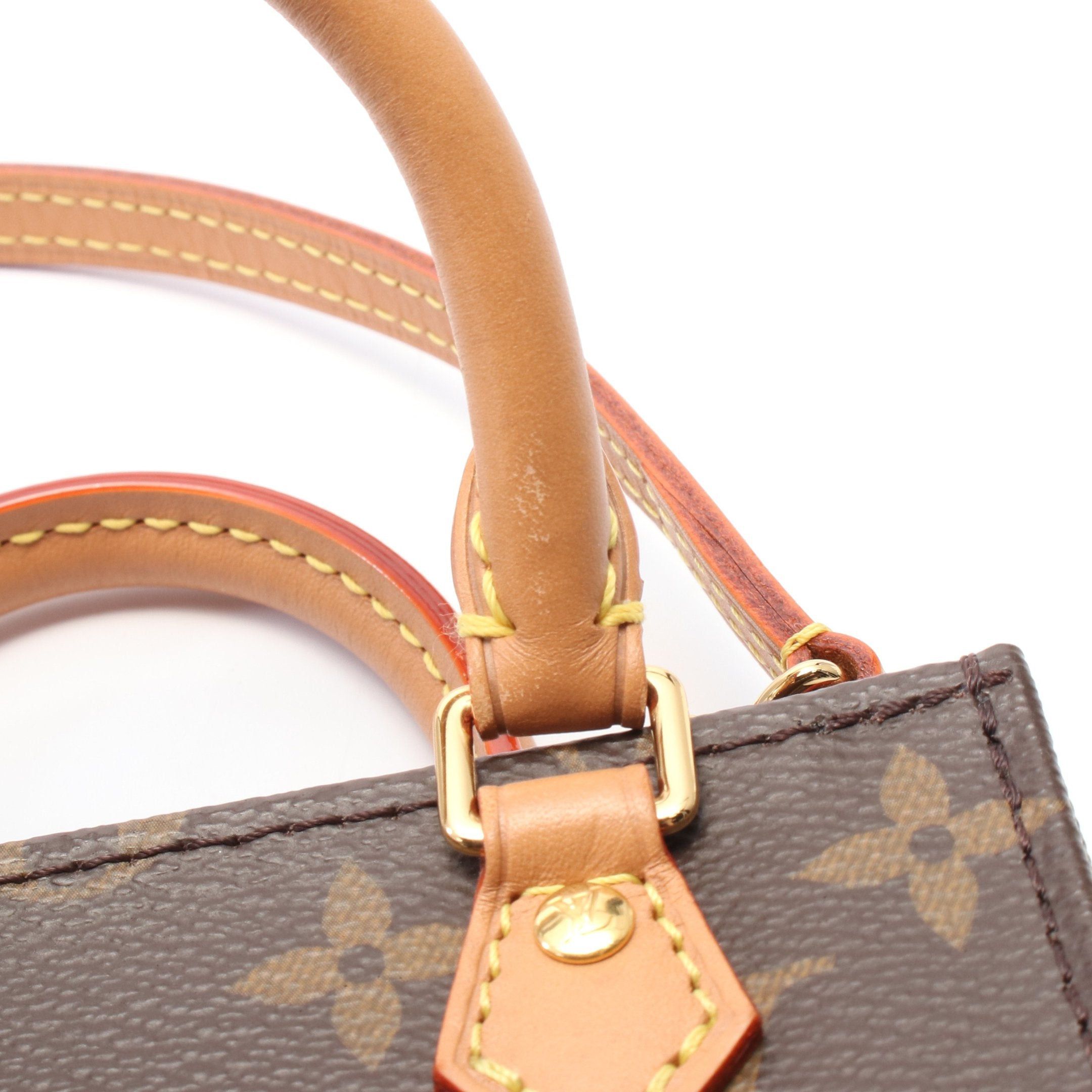 Louis Vuitton Louis Vuitton Petite Sac Plat Monogram Handbag Leather Brown Size ONE SIZE - 6 Thumbnail