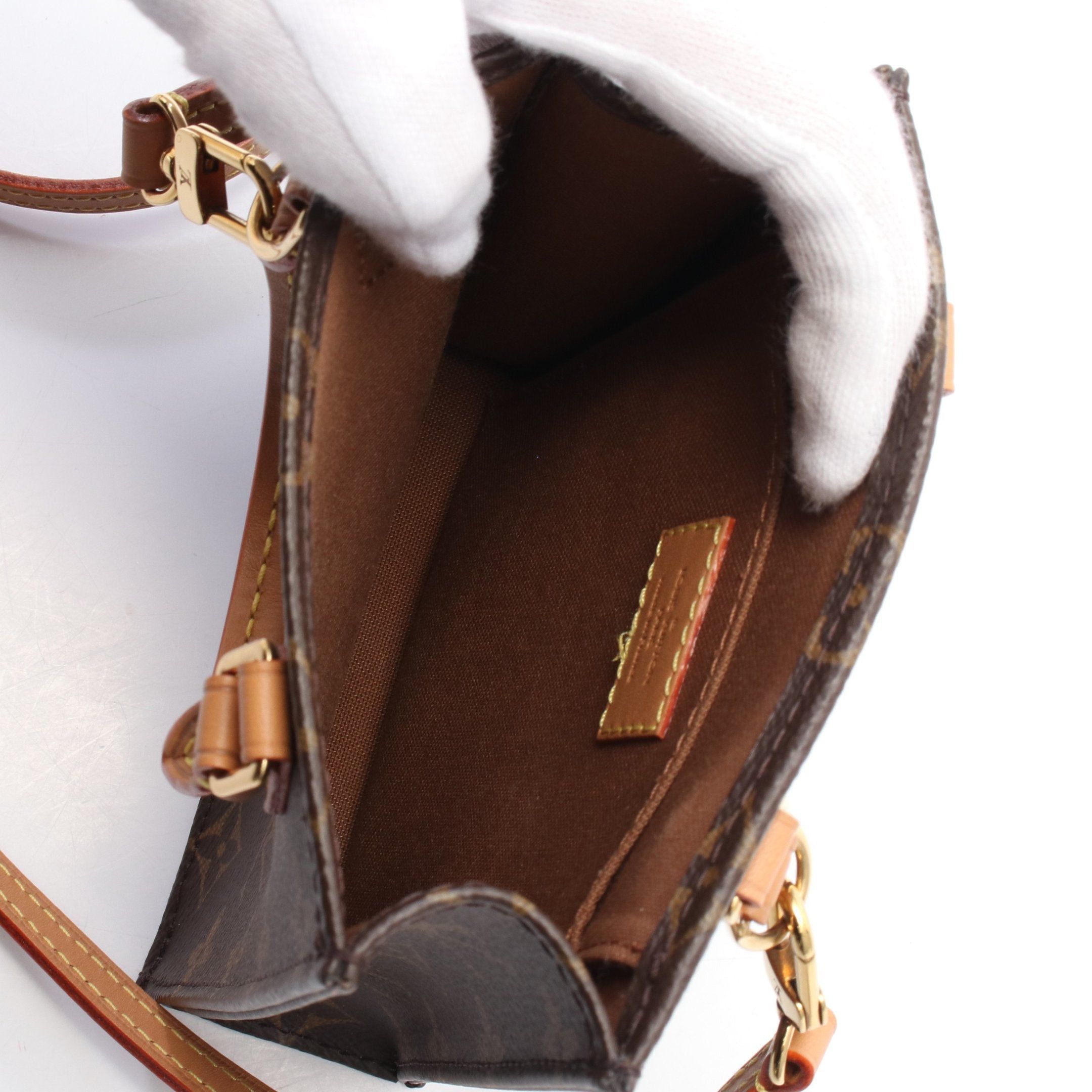 Louis Vuitton Louis Vuitton Petite Sac Plat Monogram Handbag Leather Brown Size ONE SIZE - 3 Thumbnail