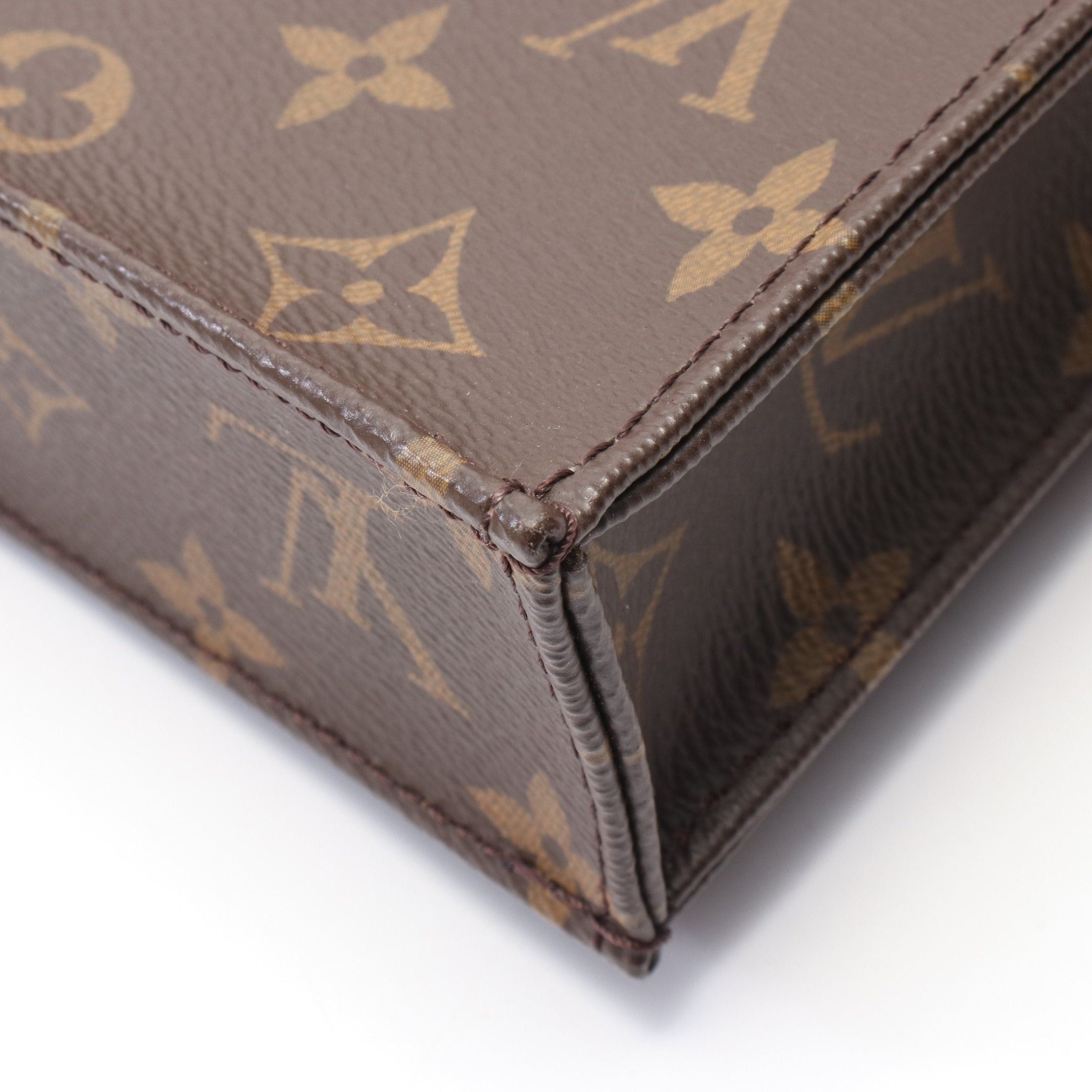 Louis Vuitton Louis Vuitton Petite Sac Plat Monogram Handbag Leather Brown Size ONE SIZE - 7 Thumbnail