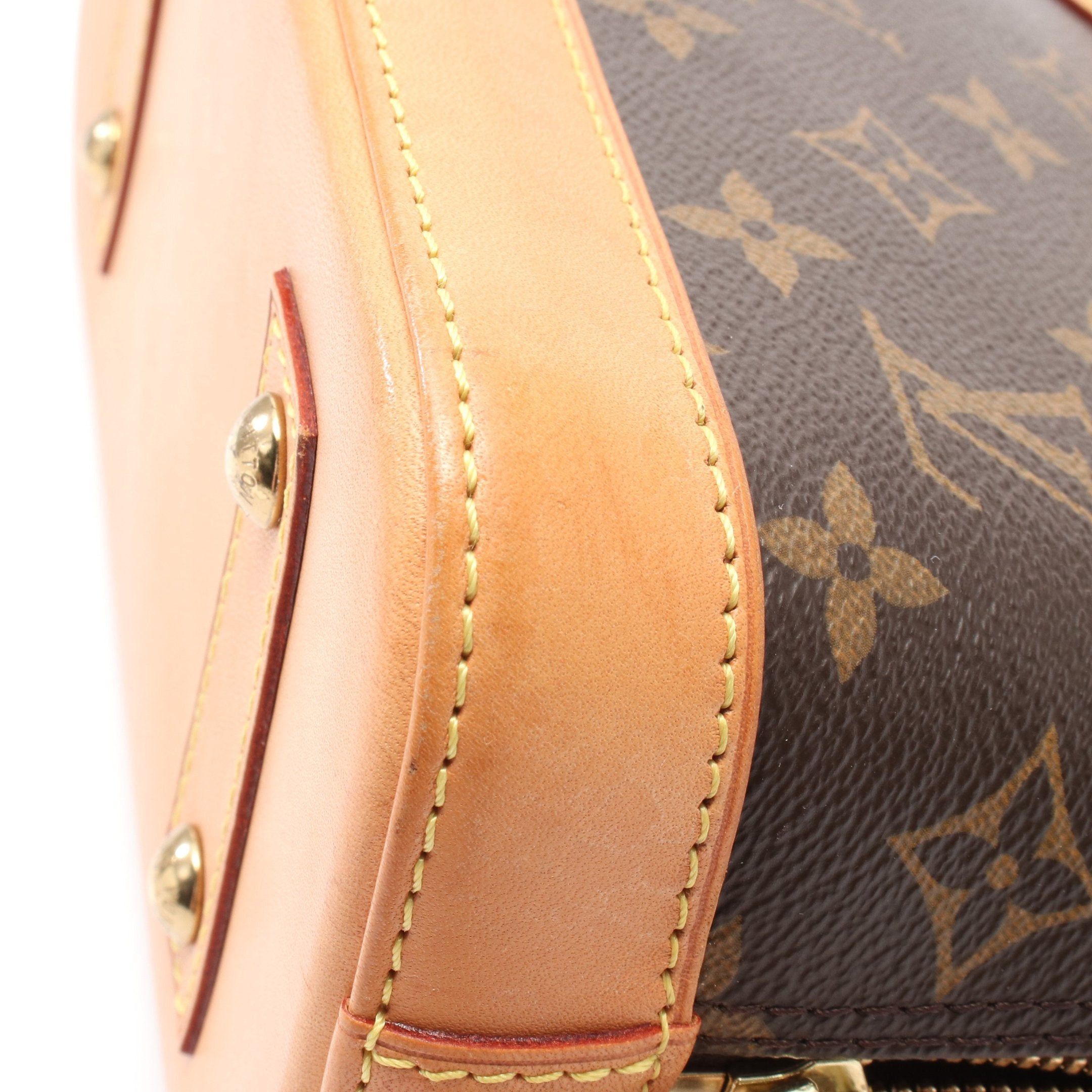 Louis Vuitton Louis Vuitton Alma Bb Monogram Handbag Leather Brown Size ONE SIZE - 7 Thumbnail