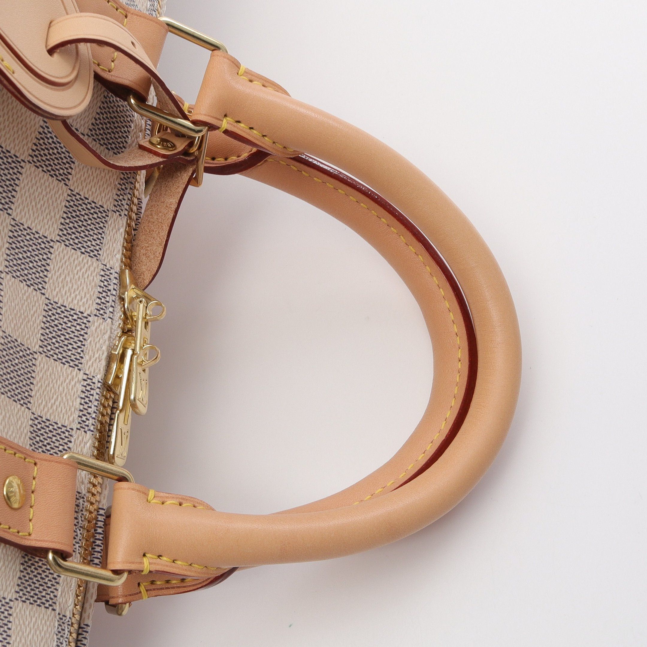 Louis Vuitton Louis Vuitton Keepall 55 Damier Azur Boston Bag Leather White Size ONE SIZE - 5 Thumbnail