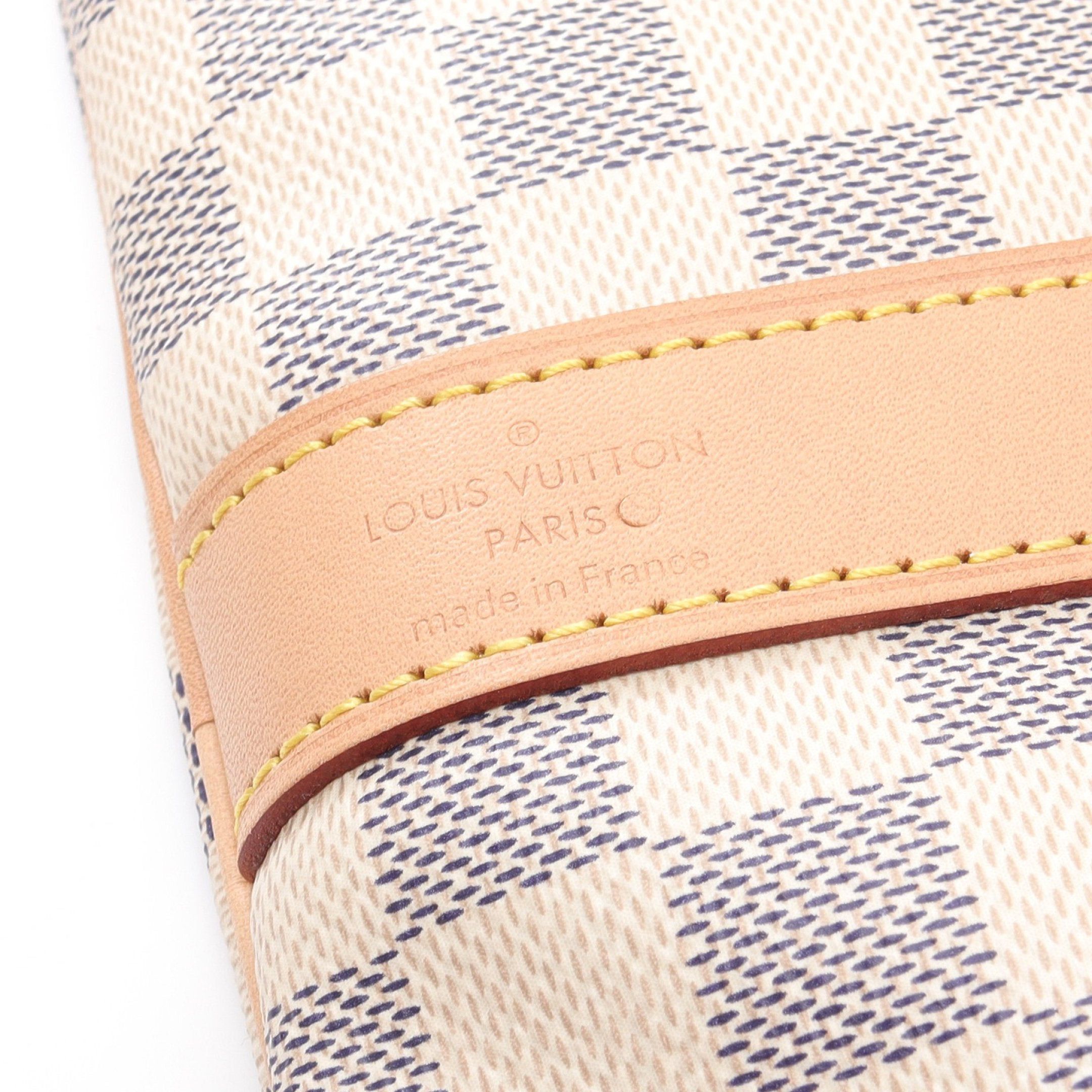 Louis Vuitton Louis Vuitton Keepall 55 Damier Azur Boston Bag Leather White Size ONE SIZE - 4 Thumbnail