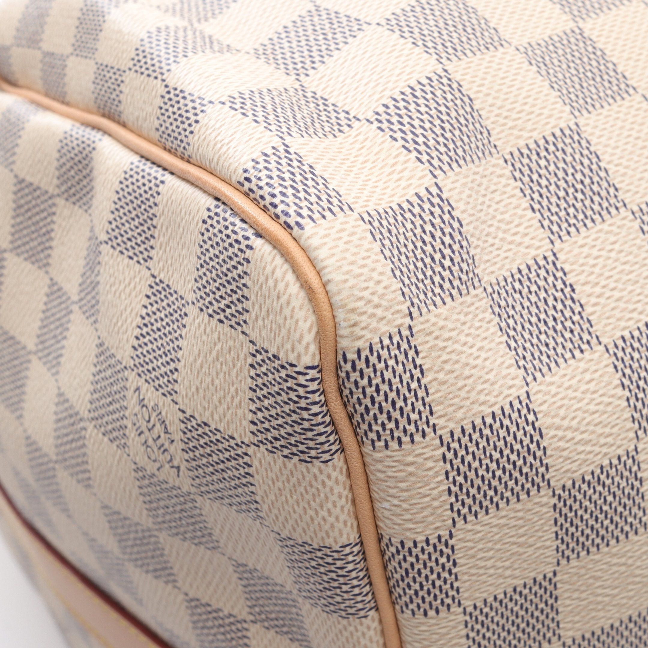 Louis Vuitton Louis Vuitton Keepall 55 Damier Azur Boston Bag Leather White Size ONE SIZE - 6 Thumbnail