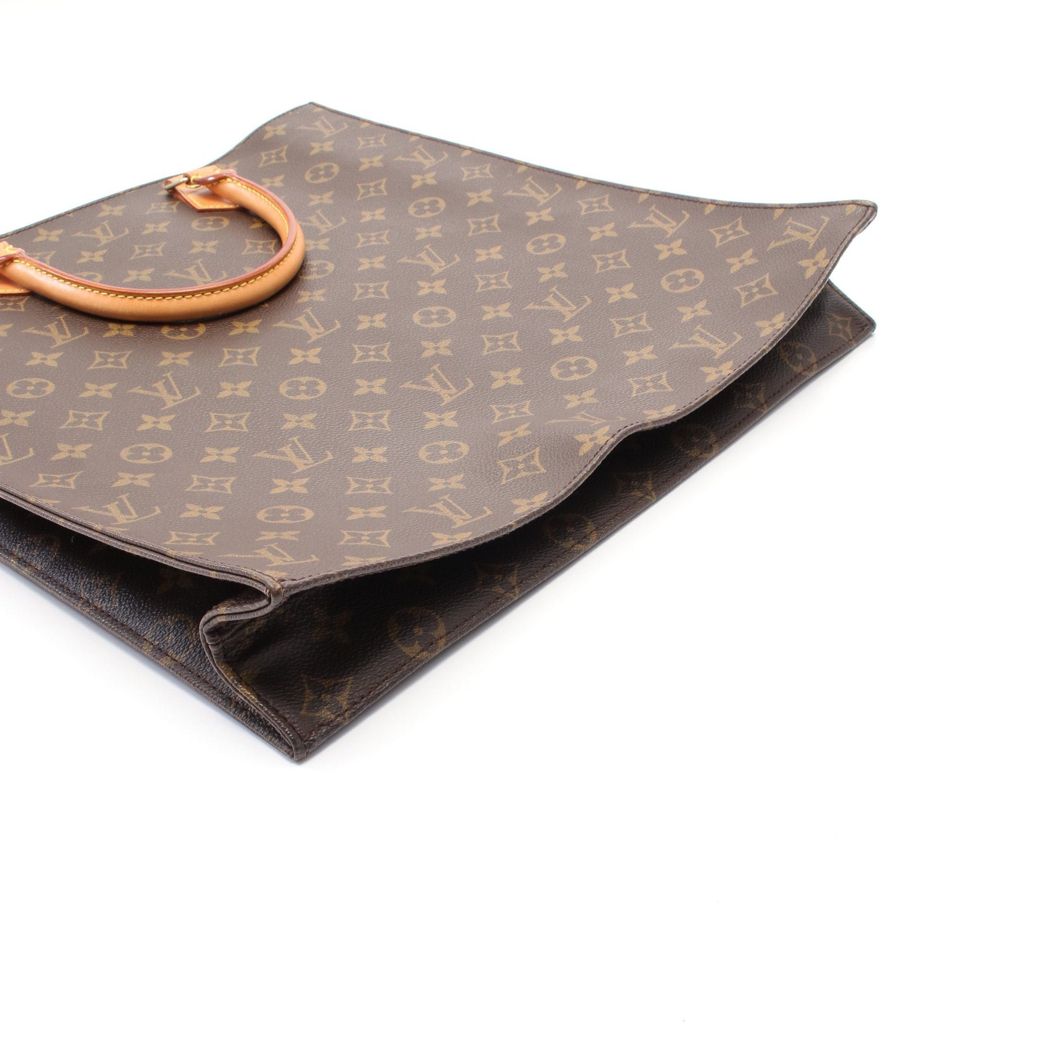 Louis Vuitton Louis Vuitton Sac Plat Monogram Handbag Tote Bag Leather Brown Size ONE SIZE - 6 Thumbnail