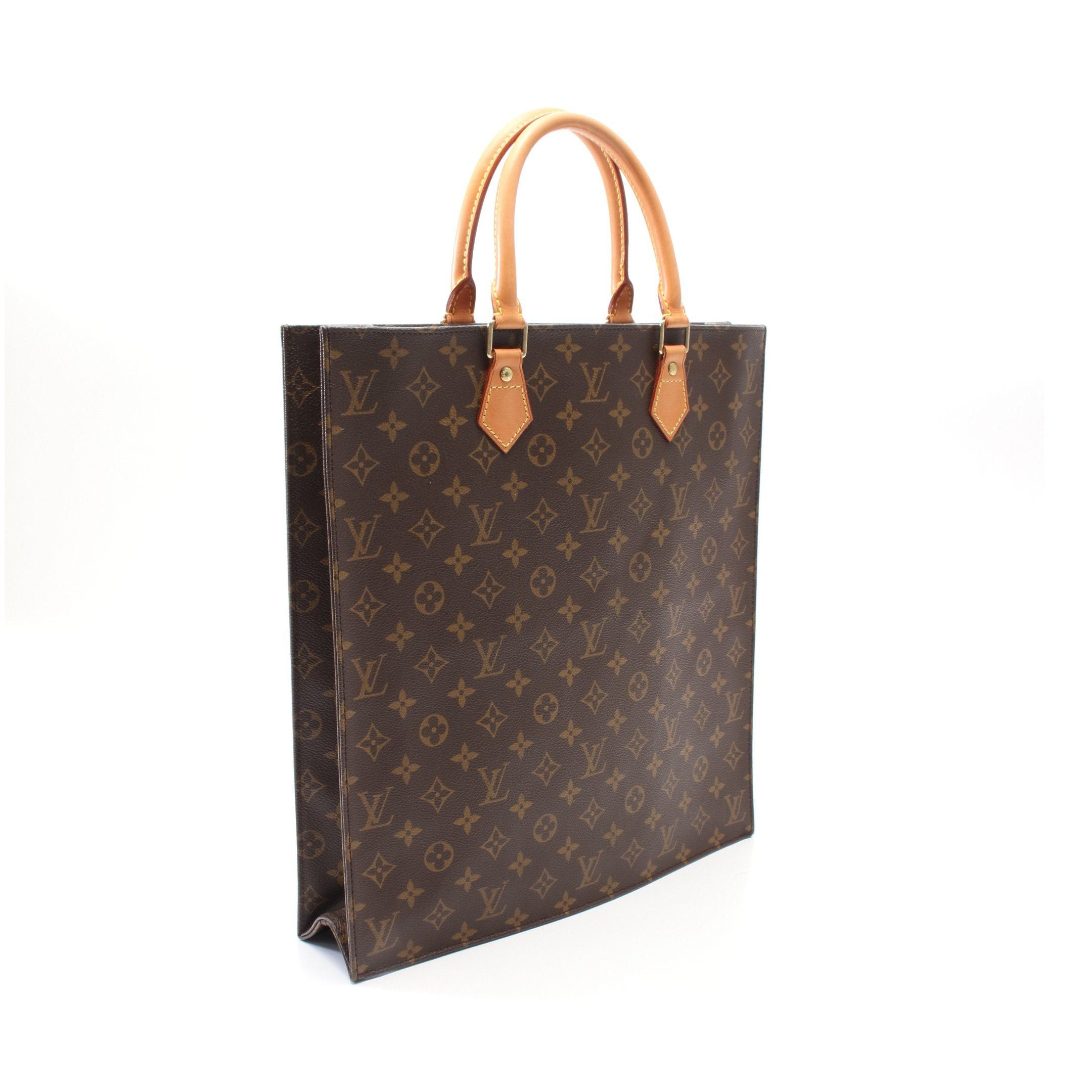 Louis Vuitton Louis Vuitton Sac Plat Monogram Handbag Tote Bag Leather Brown Size ONE SIZE - 2 Thumbnail