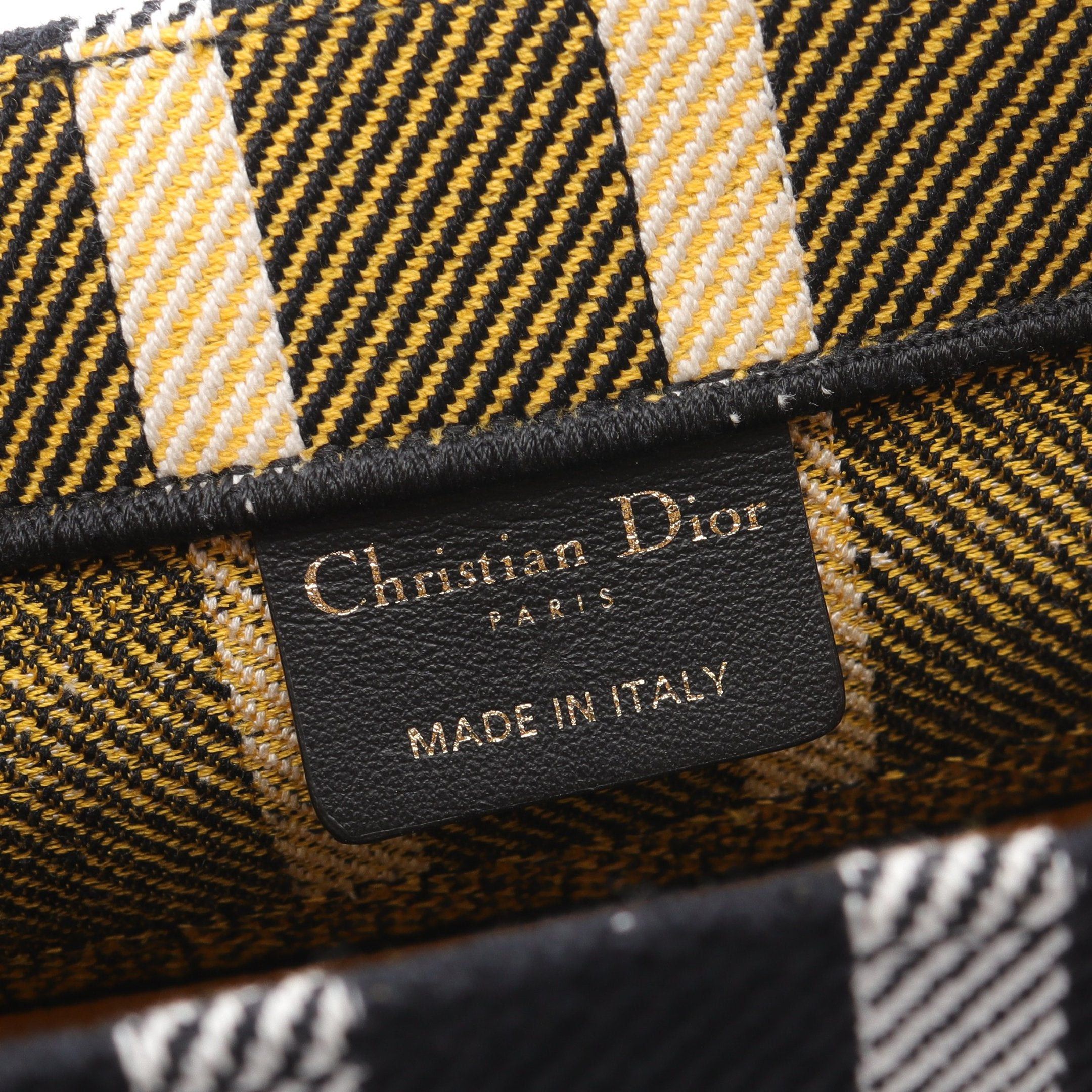 Dior Dior Book Tote Small Handbag Bag Canvas Yellow Black White Size ONE SIZE - 4 Thumbnail