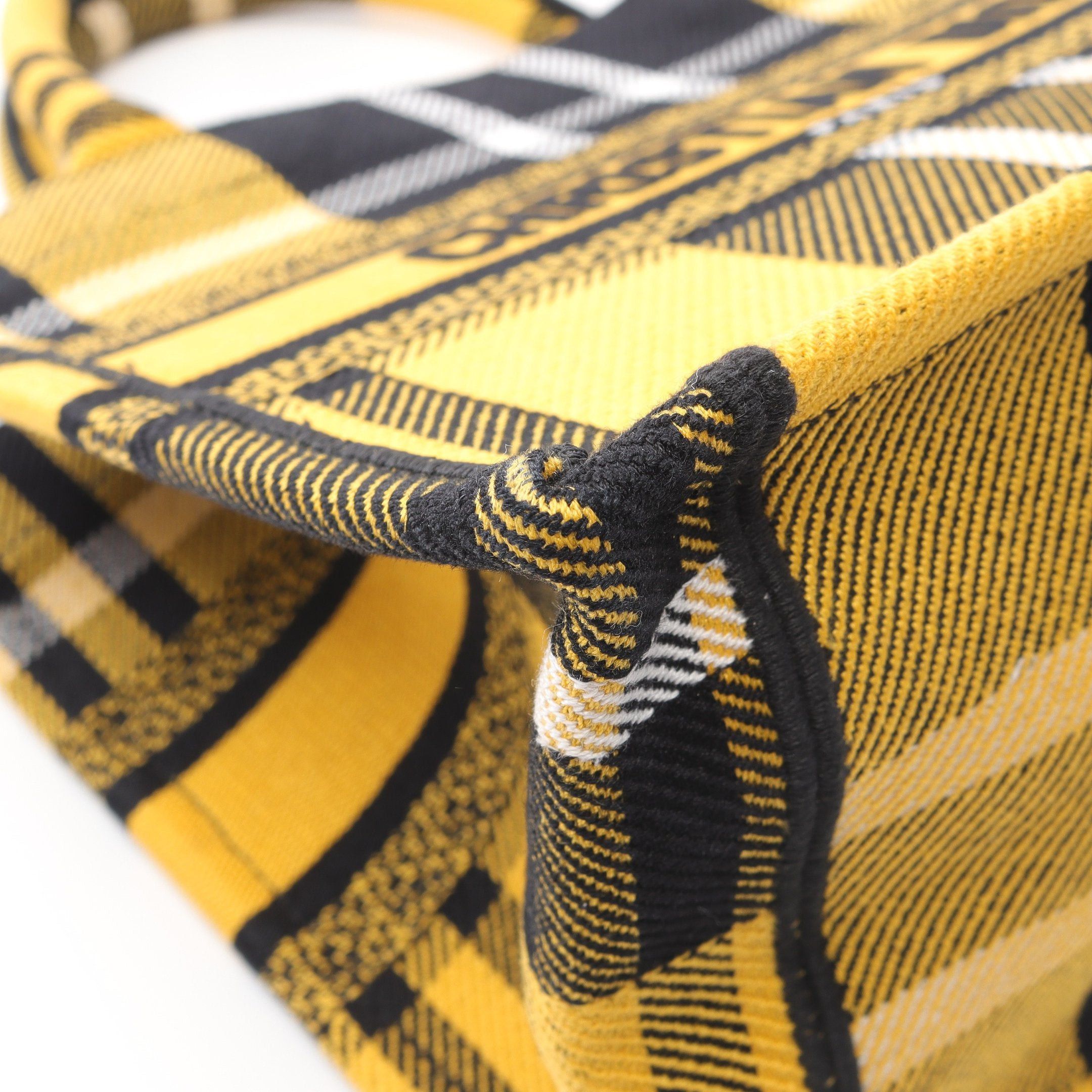 Dior Dior Book Tote Small Handbag Bag Canvas Yellow Black White Size ONE SIZE - 6 Thumbnail