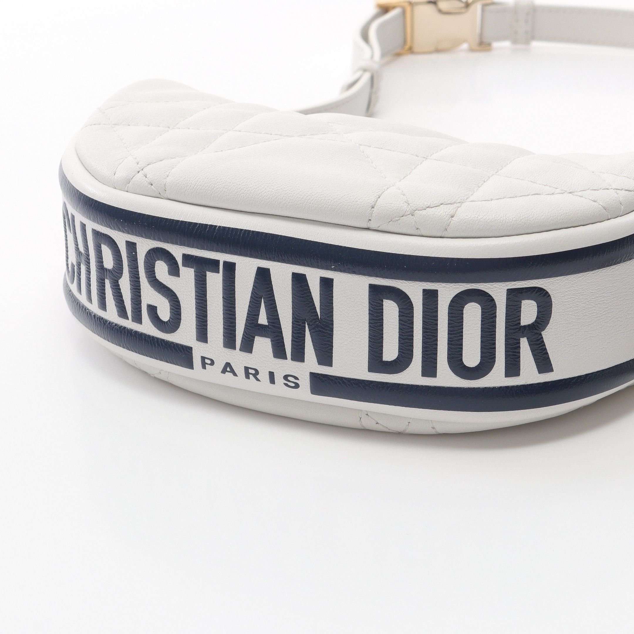 Dior Dior Vibe Micro Chain Shoulder Bag Leather White Dark Navy Size ONE SIZE - 6 Thumbnail