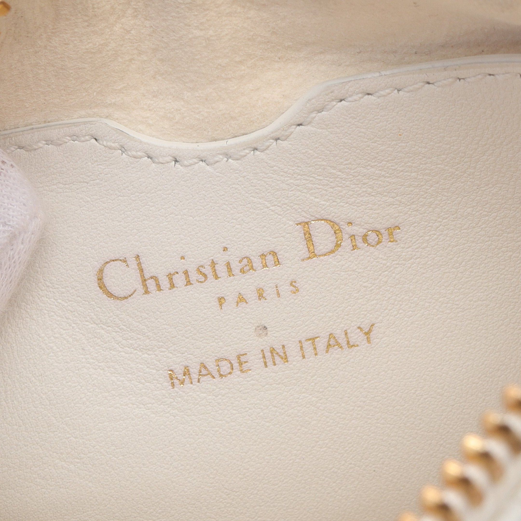 Dior Dior Vibe Micro Chain Shoulder Bag Leather White Dark Navy Size ONE SIZE - 4 Thumbnail