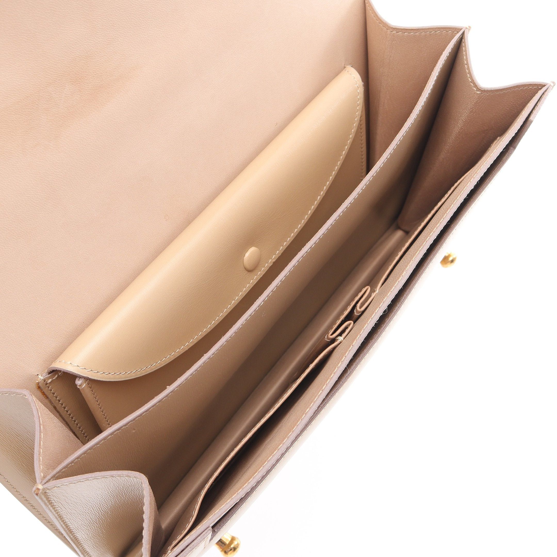 Hermes Hermes Piano Handbag Box Calf Beige Gold Hardware ○M Stamp Size ONE SIZE - 3 Thumbnail