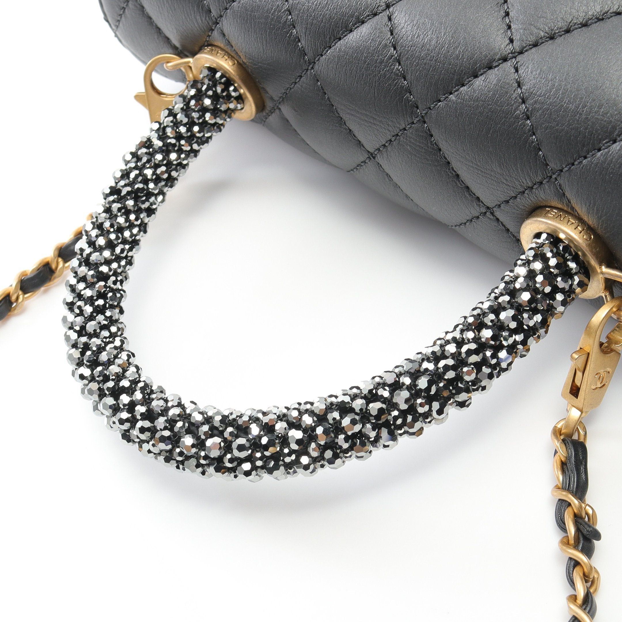 Chanel Chanel Coco Handle Flap Matelasse Handbag Lambskin Black Gold Hardware Size ONE SIZE - 8 Thumbnail