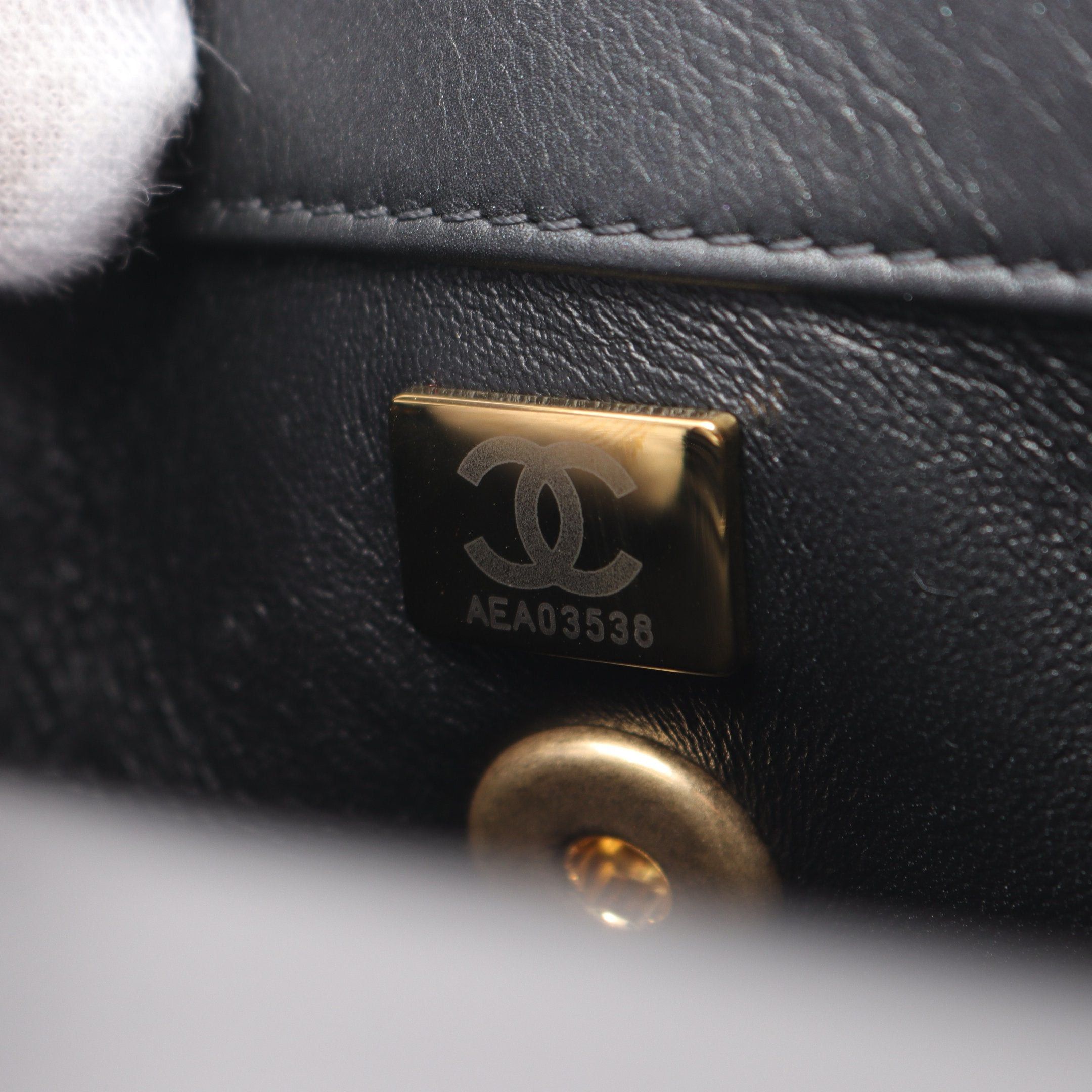 Chanel Chanel Coco Handle Flap Matelasse Handbag Lambskin Black Gold Hardware Size ONE SIZE - 5 Thumbnail