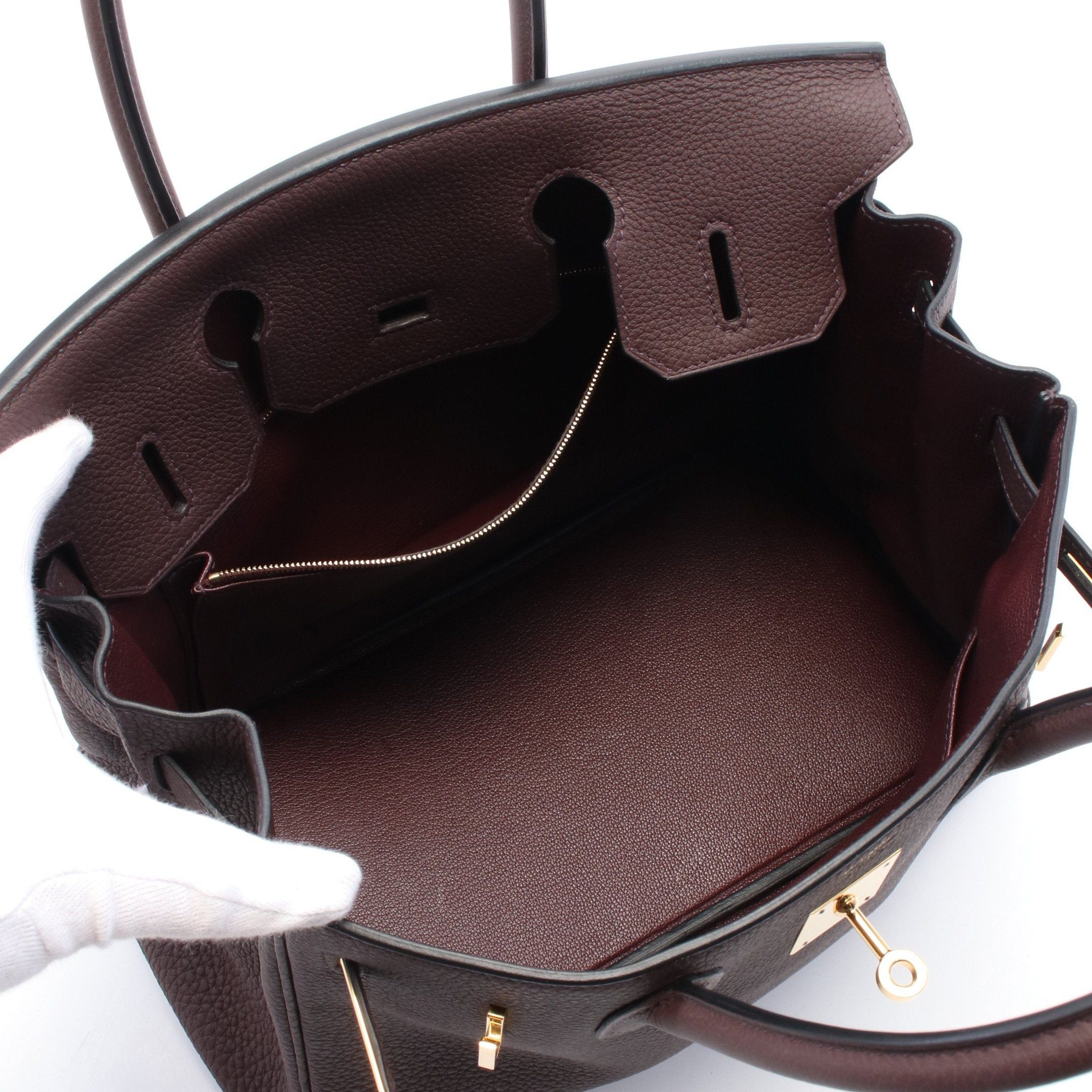 Hermes Hermes Birkin 30 Handbag Togo Brown Gold Hardware U Stamp Size ONE SIZE - 3 Thumbnail