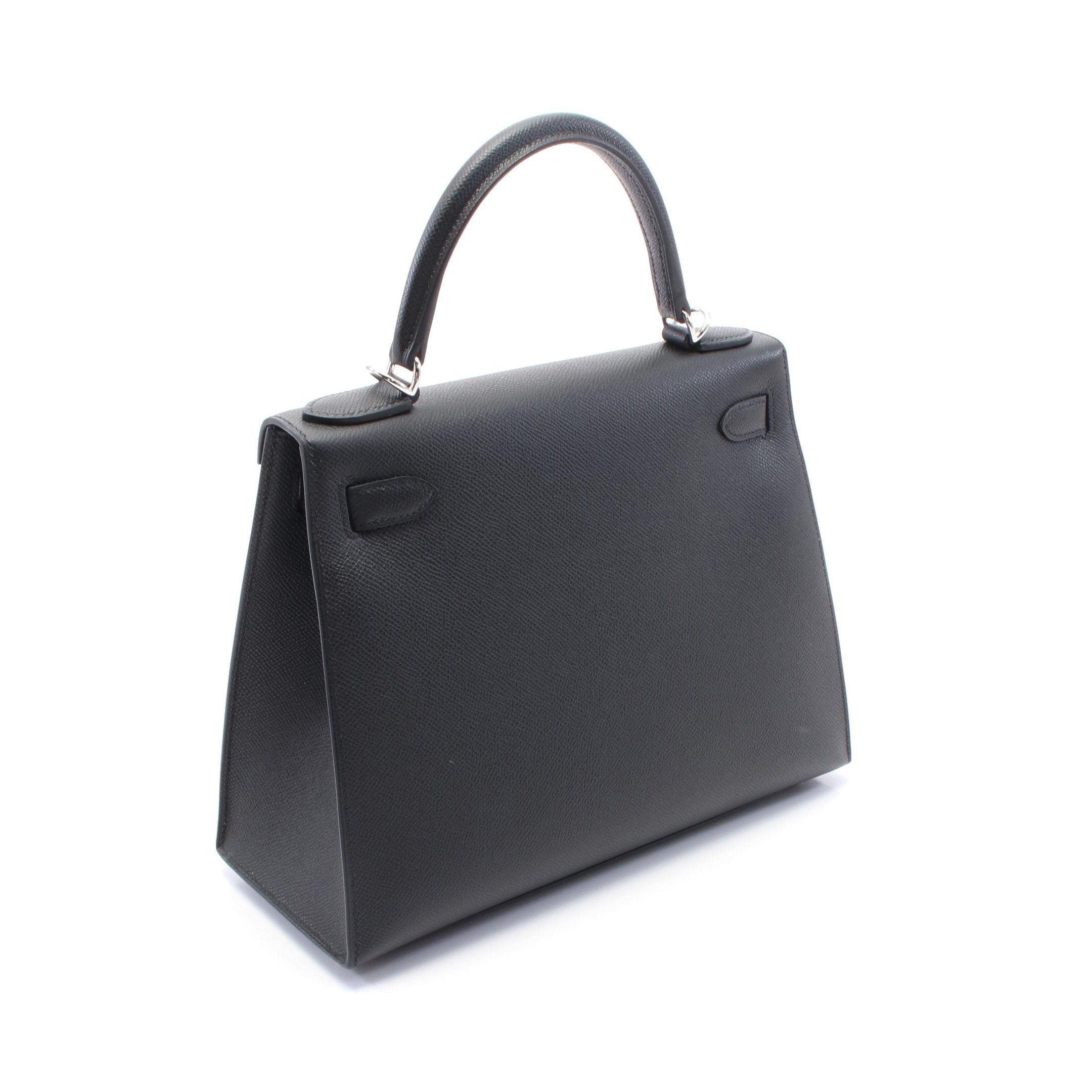 Hermes Hermes Kelly28 Handbag Veau Epsom Black Silver Hardware Outside Sewing K Stamp Size ONE SIZE - 2 Thumbnail