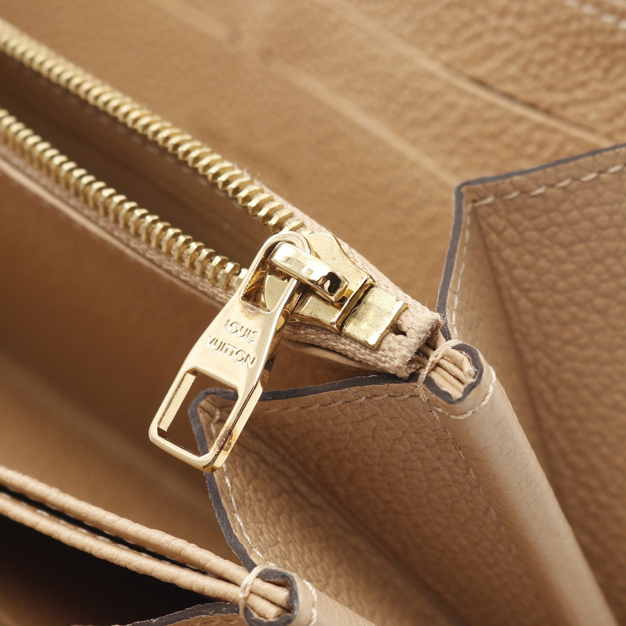 Louis Vuitton Louis Vuitton Zippy Wallet Monogram Empreinte Dune Round Zipper Long Leather Beige Size ONE SIZE - 6 Thumbnail