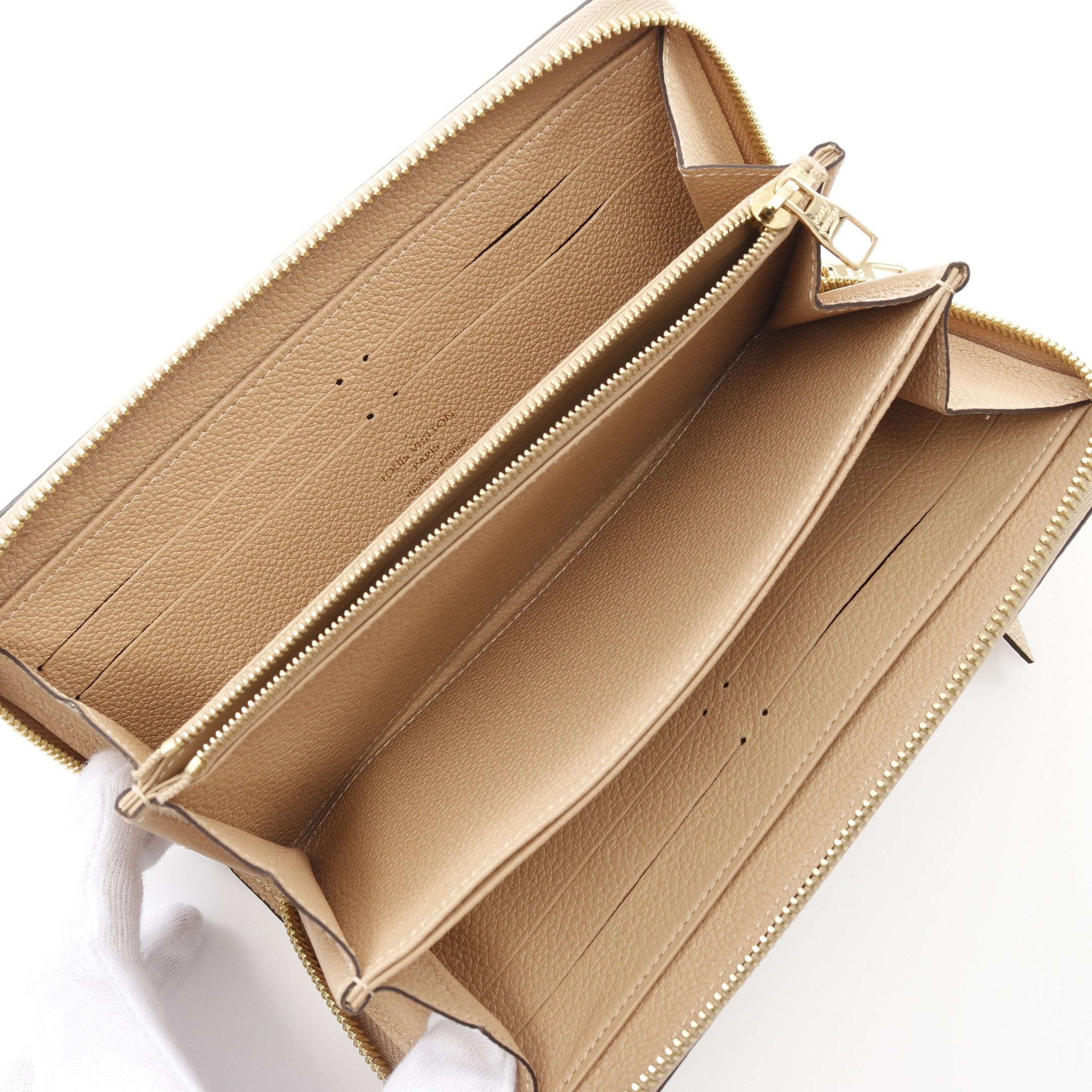 Louis Vuitton Louis Vuitton Zippy Wallet Monogram Empreinte Dune Round Zipper Long Leather Beige Size ONE SIZE - 3 Thumbnail