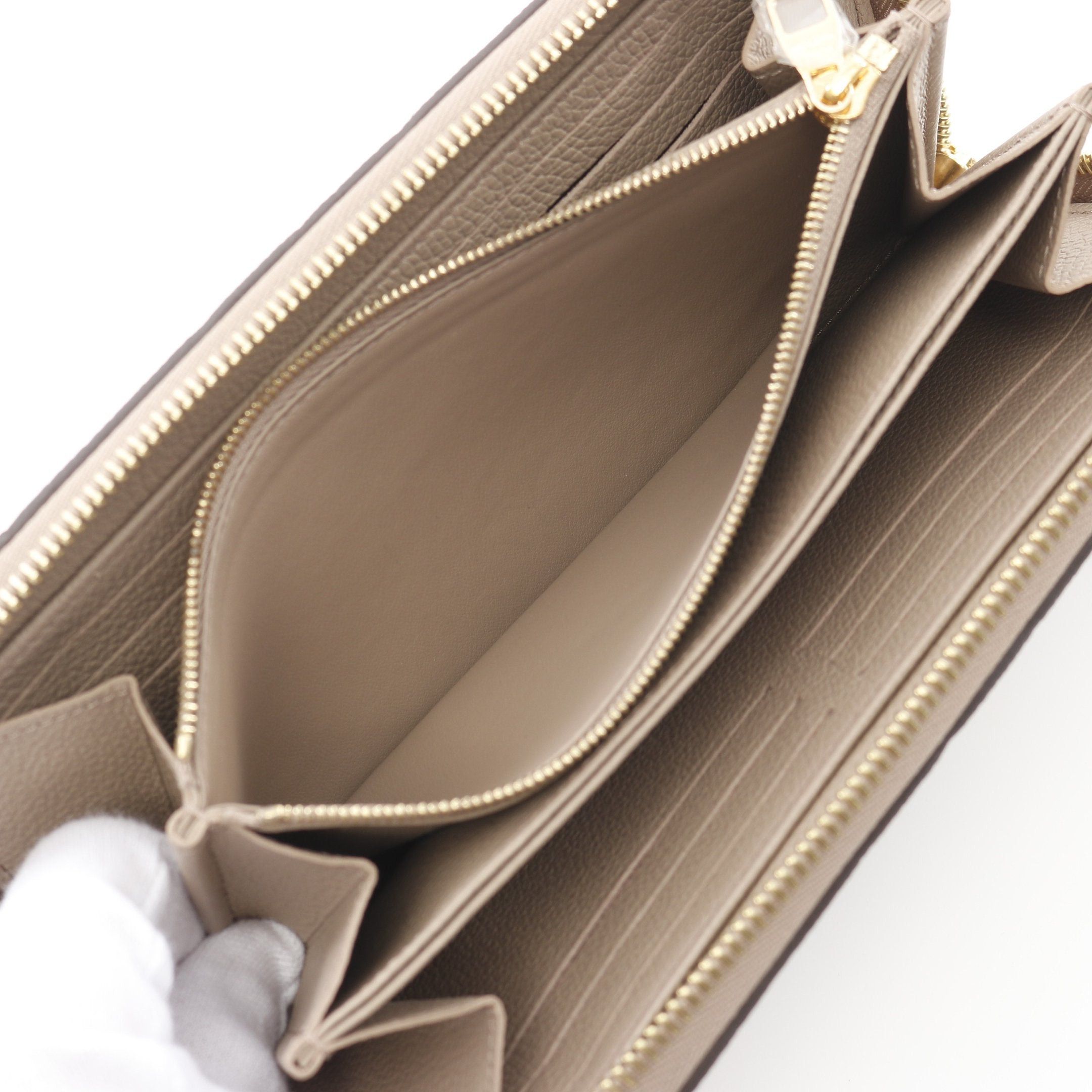 Louis Vuitton Louis Vuitton Zippy Wallet Monogram Empreinte Tourterelle Round Zipper Long Leather Gray Beige Size ONE SIZE - 7 Thumbnail