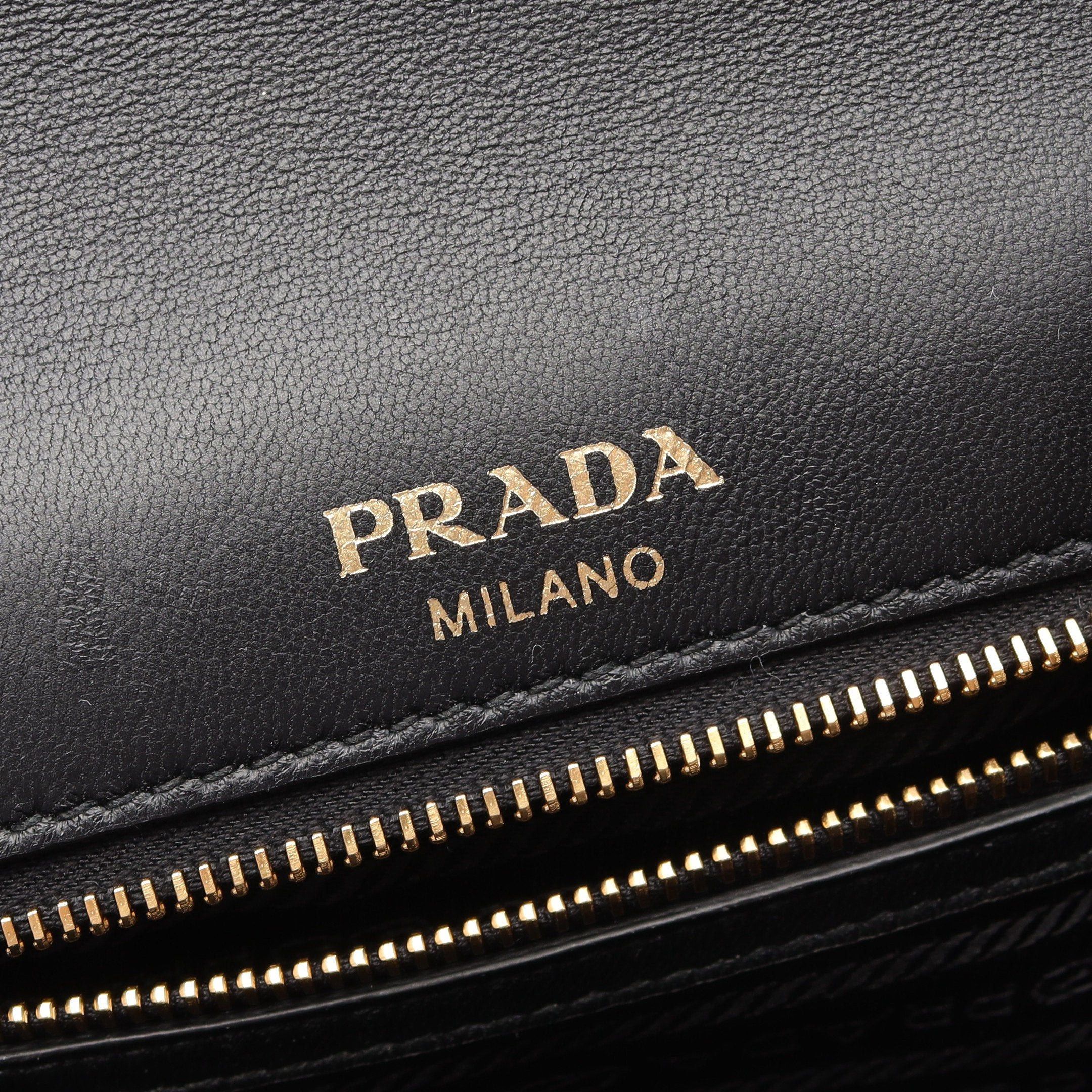 Prada Prada Nappa Double Chain Shoulder Bag Leather Black Size ONE SIZE - 4 Thumbnail