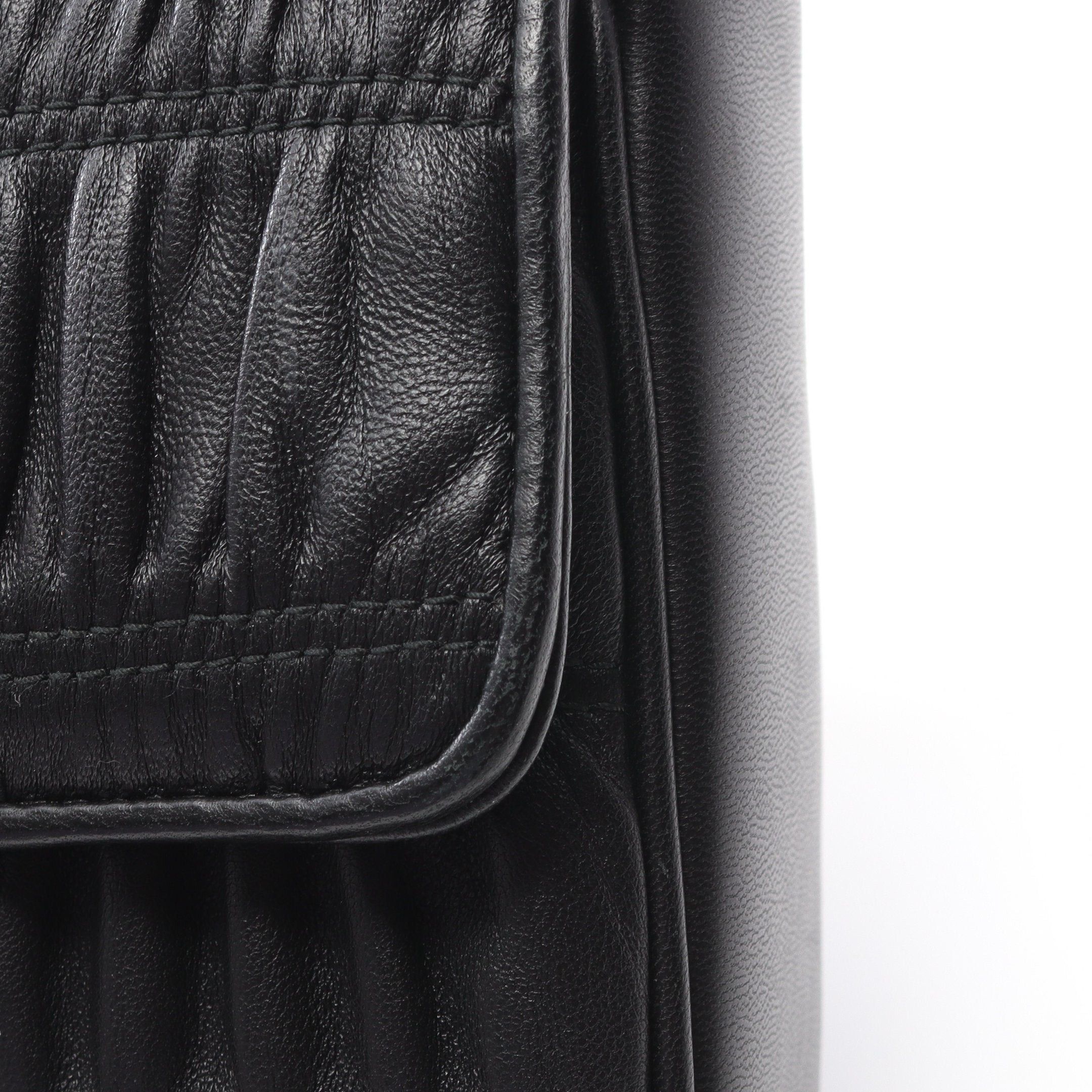 Prada Prada Nappa Double Chain Shoulder Bag Leather Black Size ONE SIZE - 7 Thumbnail