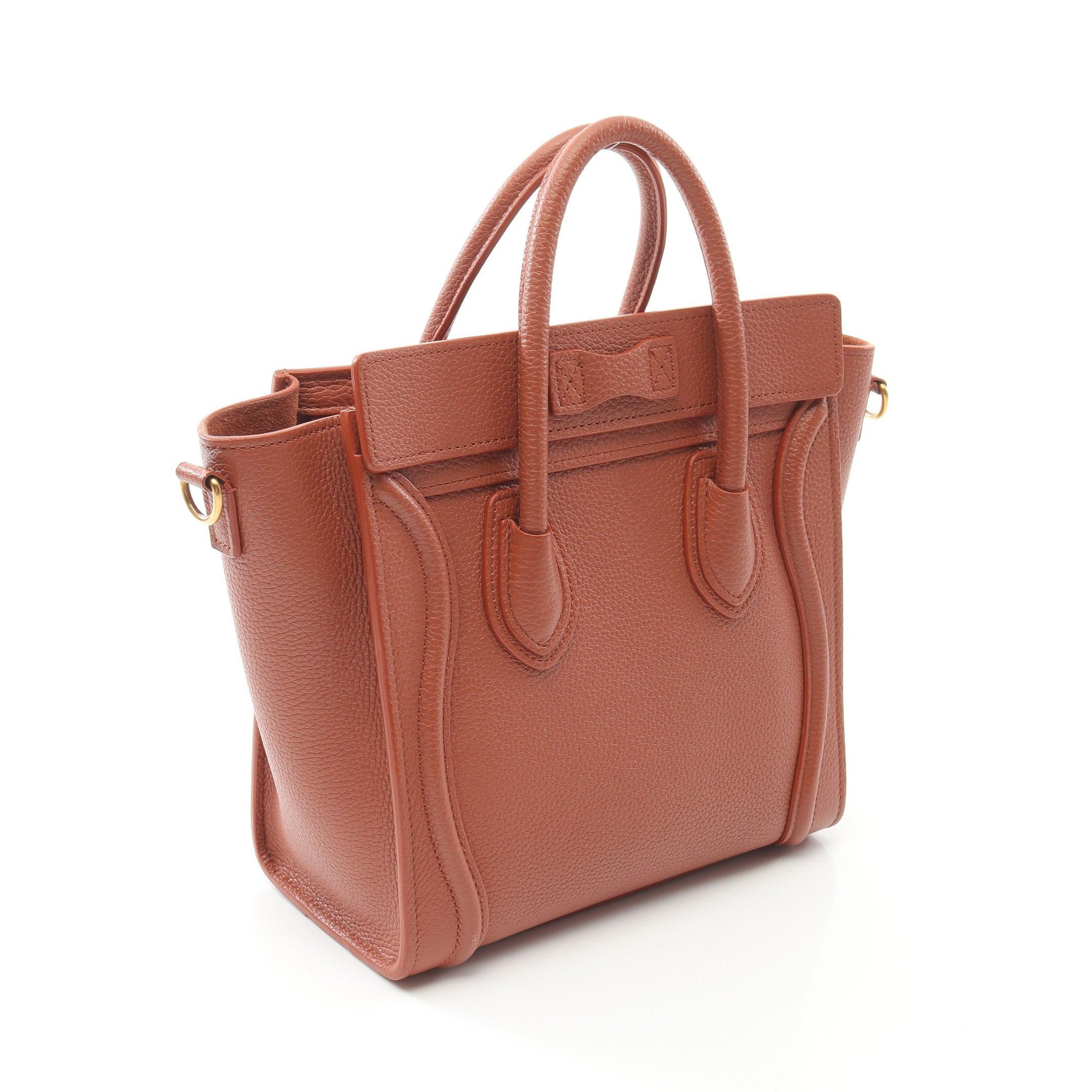 Celine Celine Luggage Nano Shopper Handbag Leather Orange Brown Size ONE SIZE - 2 Thumbnail