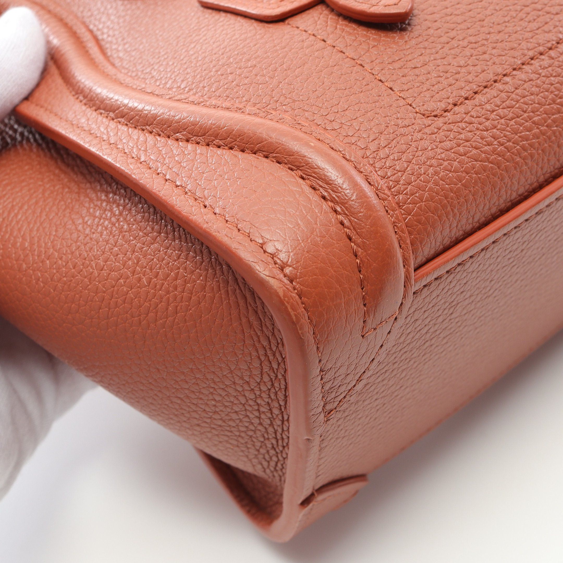 Celine Celine Luggage Nano Shopper Handbag Leather Orange Brown Size ONE SIZE - 6 Thumbnail