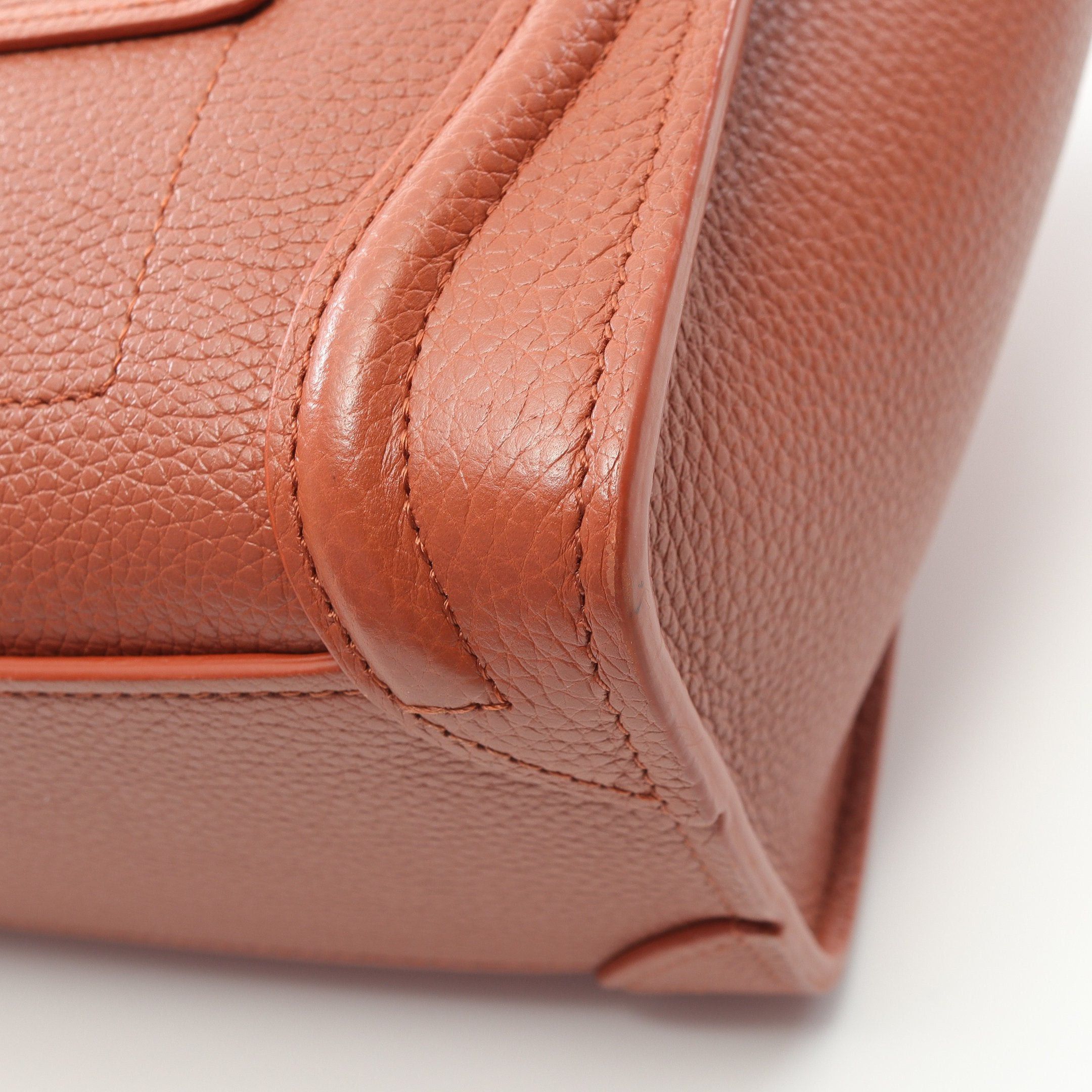Celine Celine Luggage Nano Shopper Handbag Leather Orange Brown Size ONE SIZE - 7 Thumbnail