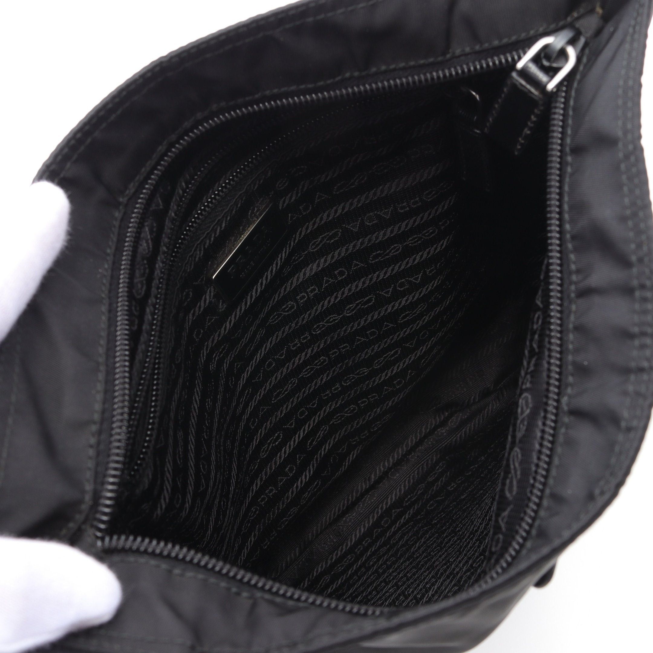 Prada Prada Shoulder Bag Nylon Saffiano Leather Black Size ONE SIZE - 3 Thumbnail