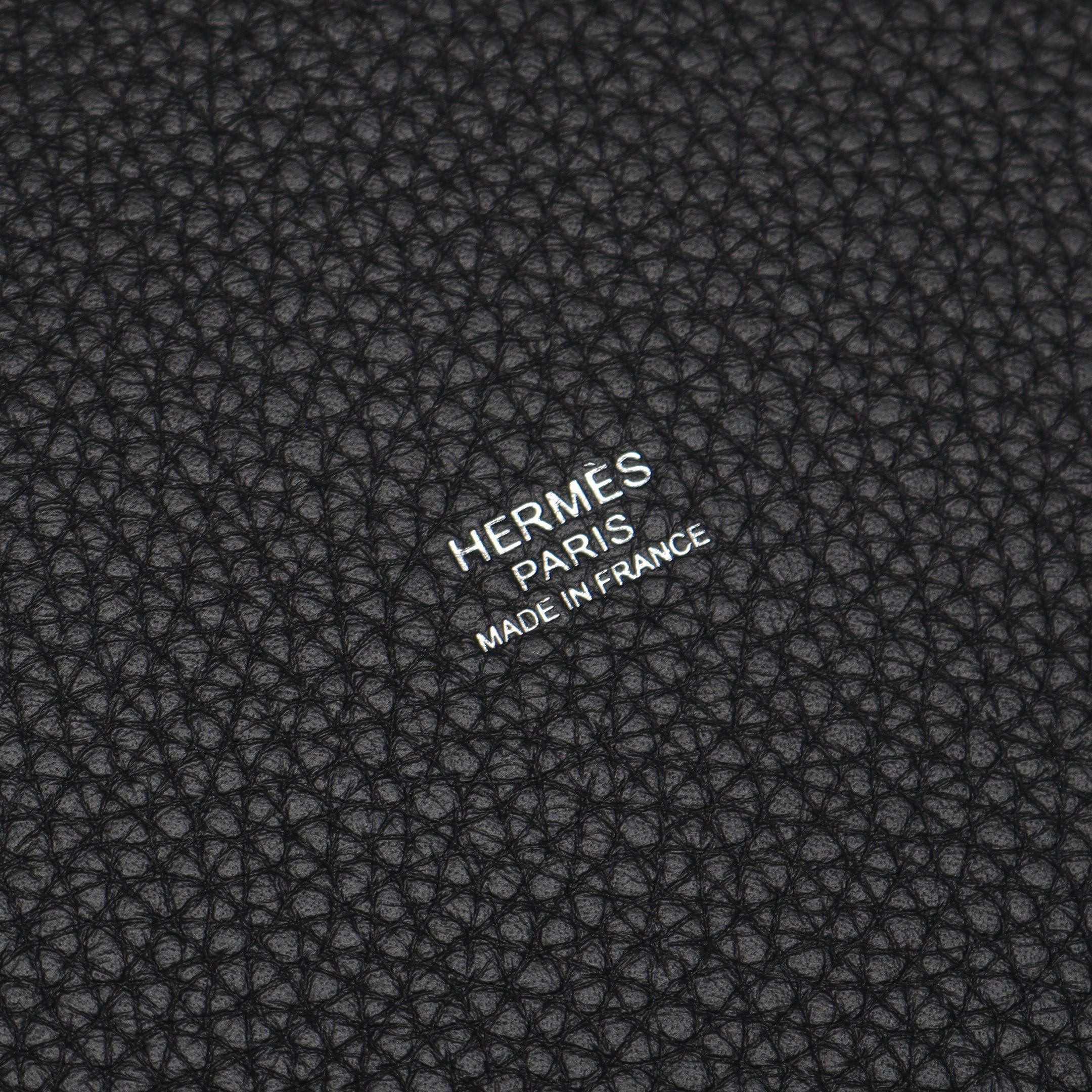 Hermes Hermes Picotane Lock Mm Handbag Clemence Leather Black Silver Hardware Double Engraved Size ONE SIZE - 4 Thumbnail