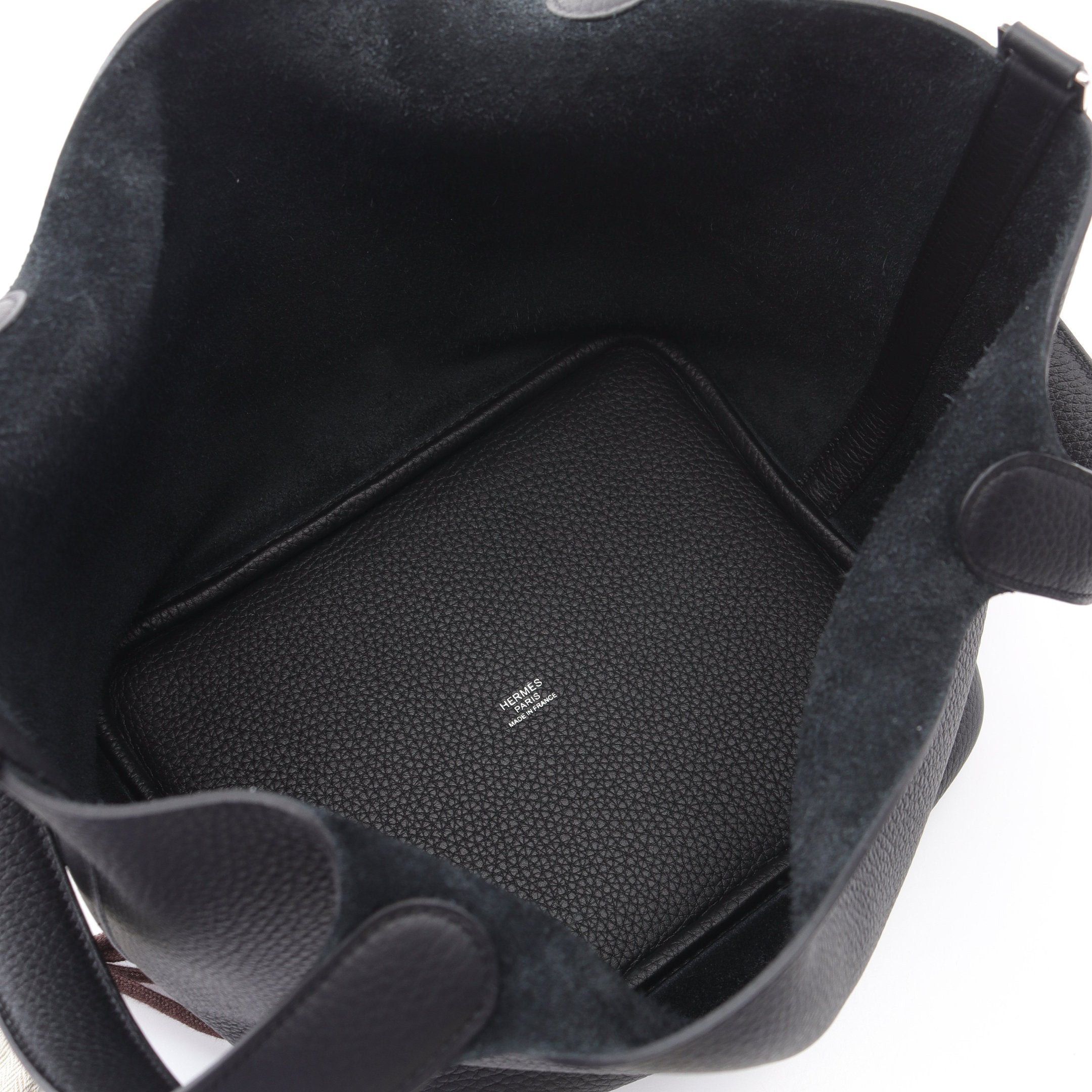 Hermes Hermes Picotane Lock Mm Handbag Clemence Leather Black Silver Hardware Double Engraved Size ONE SIZE - 3 Thumbnail