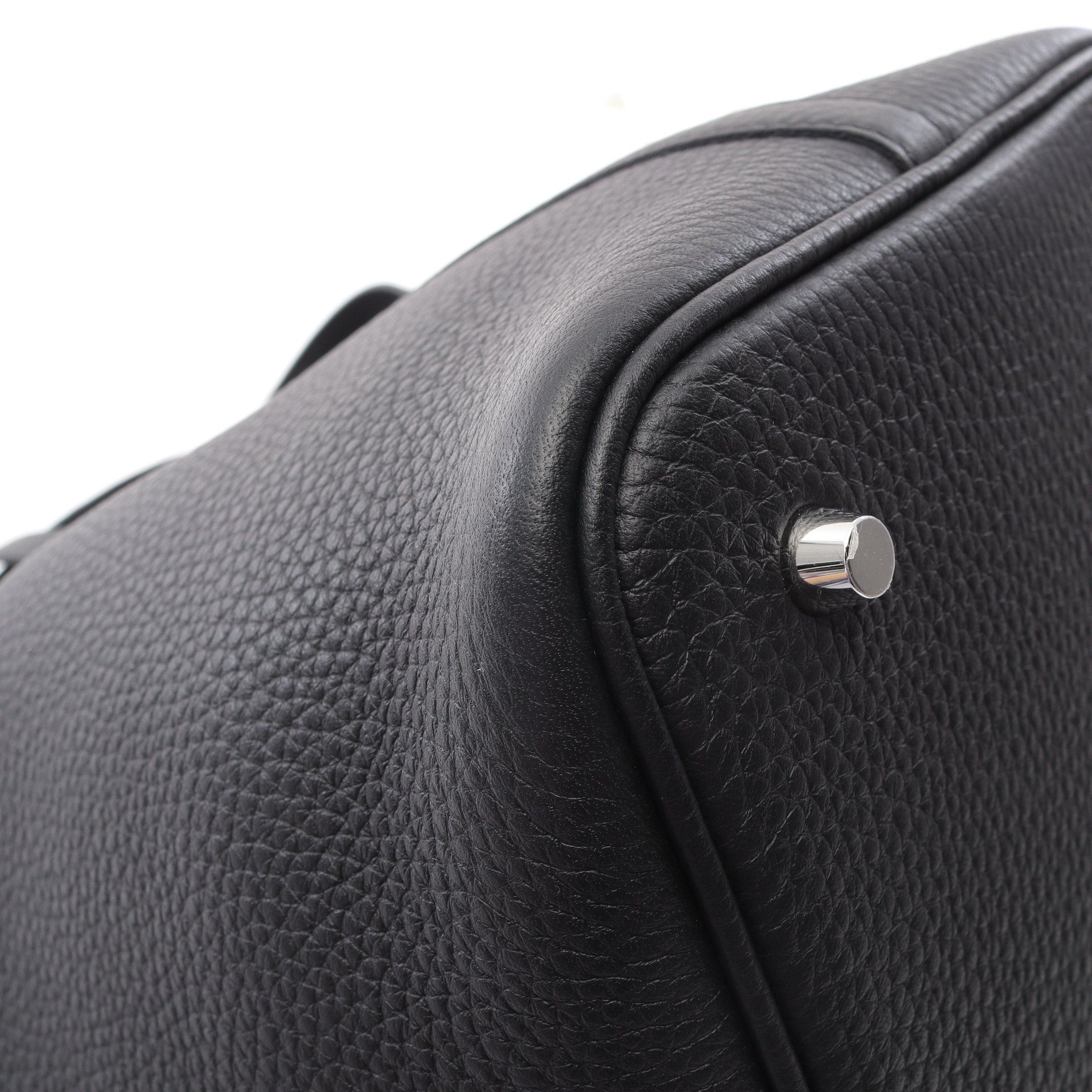 Hermes Hermes Picotane Lock Mm Handbag Clemence Leather Black Silver Hardware Double Engraved Size ONE SIZE - 6 Thumbnail