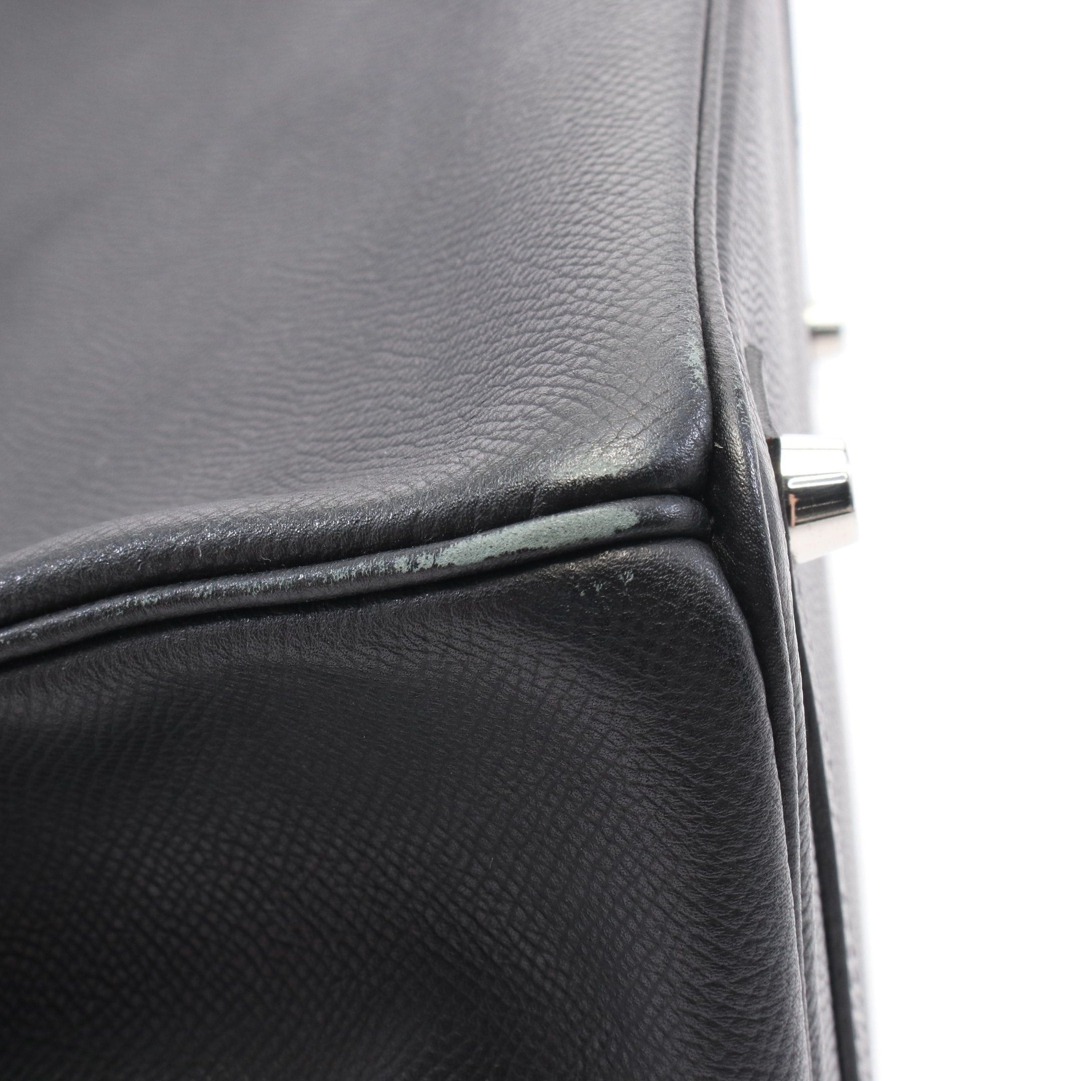 Hermes Hermes Birkin 30 Handbag Veau Epsom Black Silver Hardware □M Stamp (Manufactured Around 2009) Size ONE SIZE - 8 Thumbnail