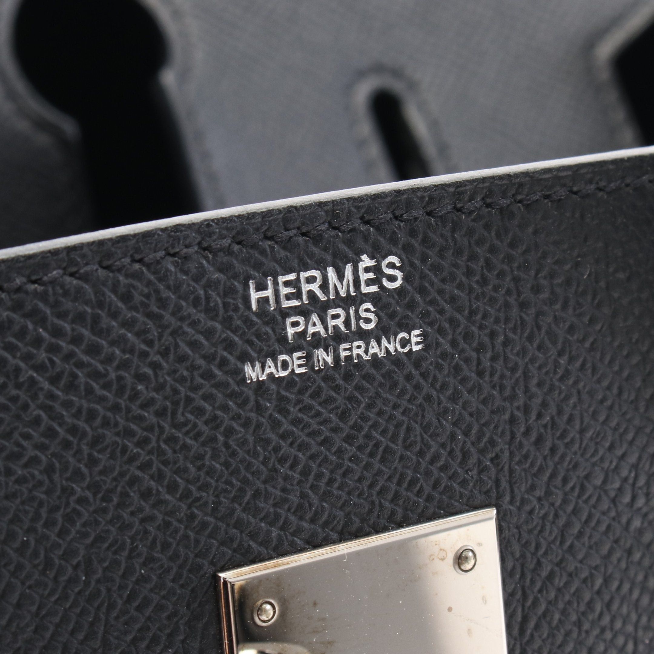 Hermes Hermes Birkin 30 Handbag Veau Epsom Black Silver Hardware □M Stamp (Manufactured Around 2009) Size ONE SIZE - 4 Thumbnail