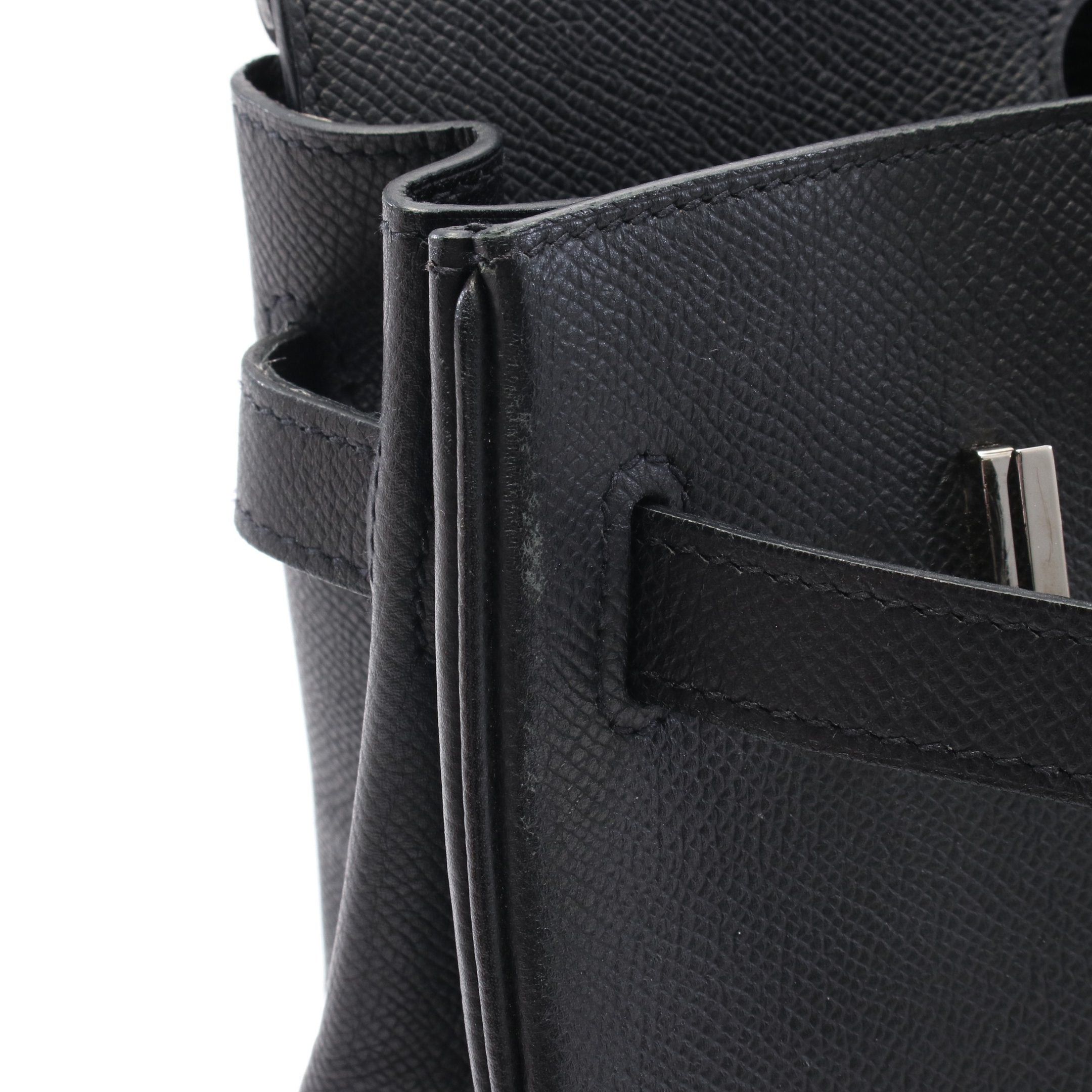 Hermes Hermes Birkin 30 Handbag Veau Epsom Black Silver Hardware □M Stamp (Manufactured Around 2009) Size ONE SIZE - 7 Thumbnail