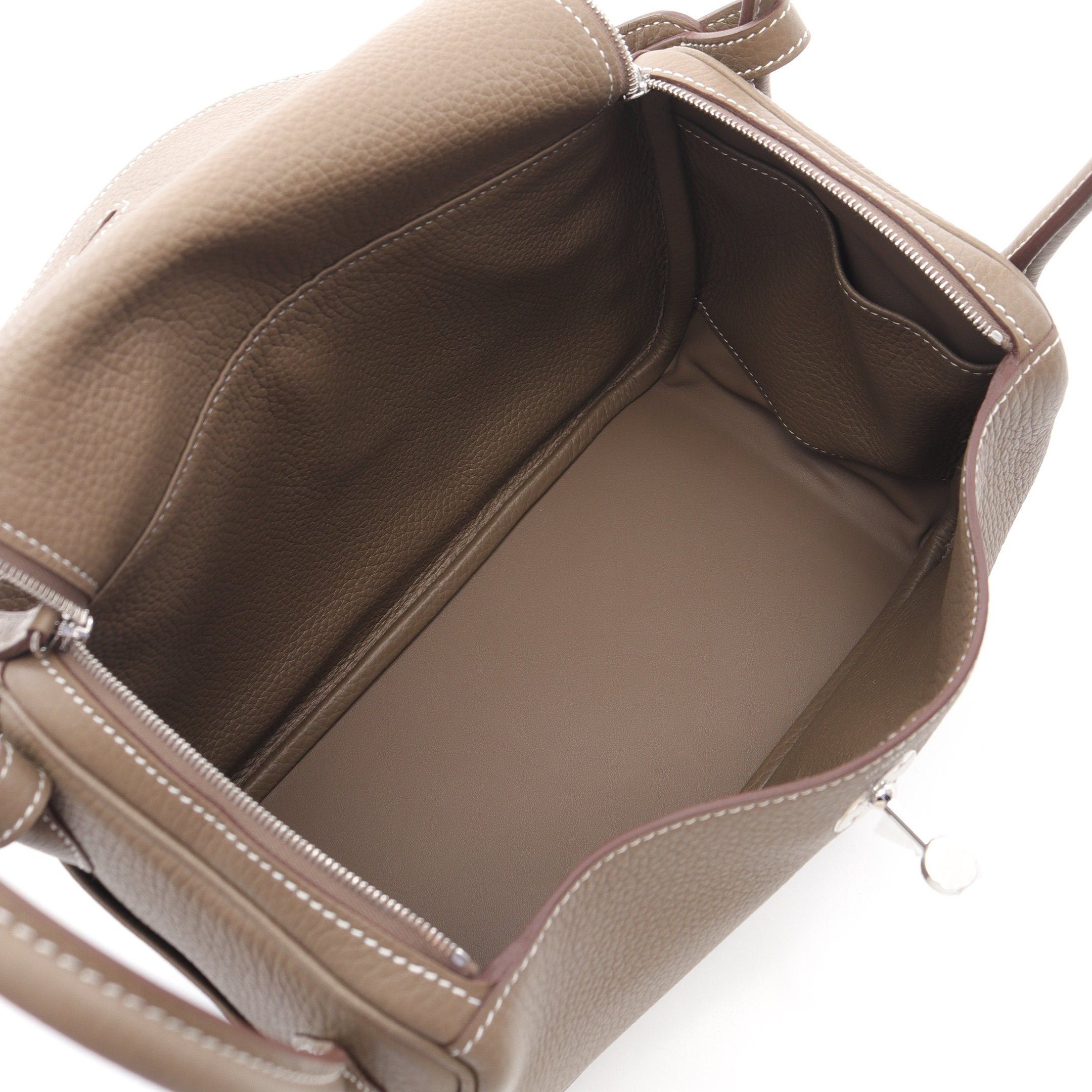 Hermes Hermes Lindy 26 Etoupe Shoulder Bag Clemence Leather Gray Brown Silver Hardware K Stamp Size ONE SIZE - 3 Thumbnail