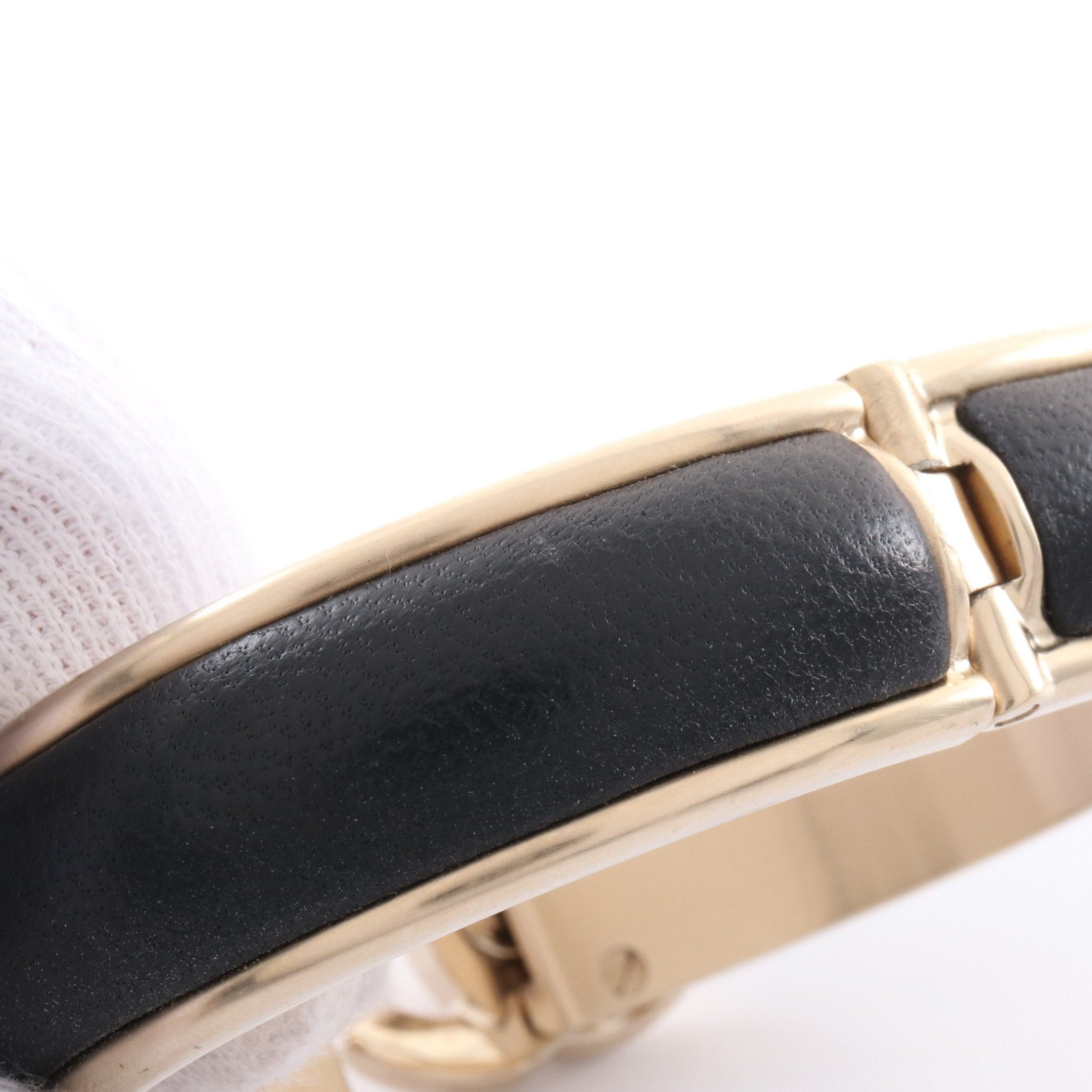 Chanel Chanel Coco Mark Bangle Gp Leather Gold Black B21S Size ONE SIZE - 7 Thumbnail