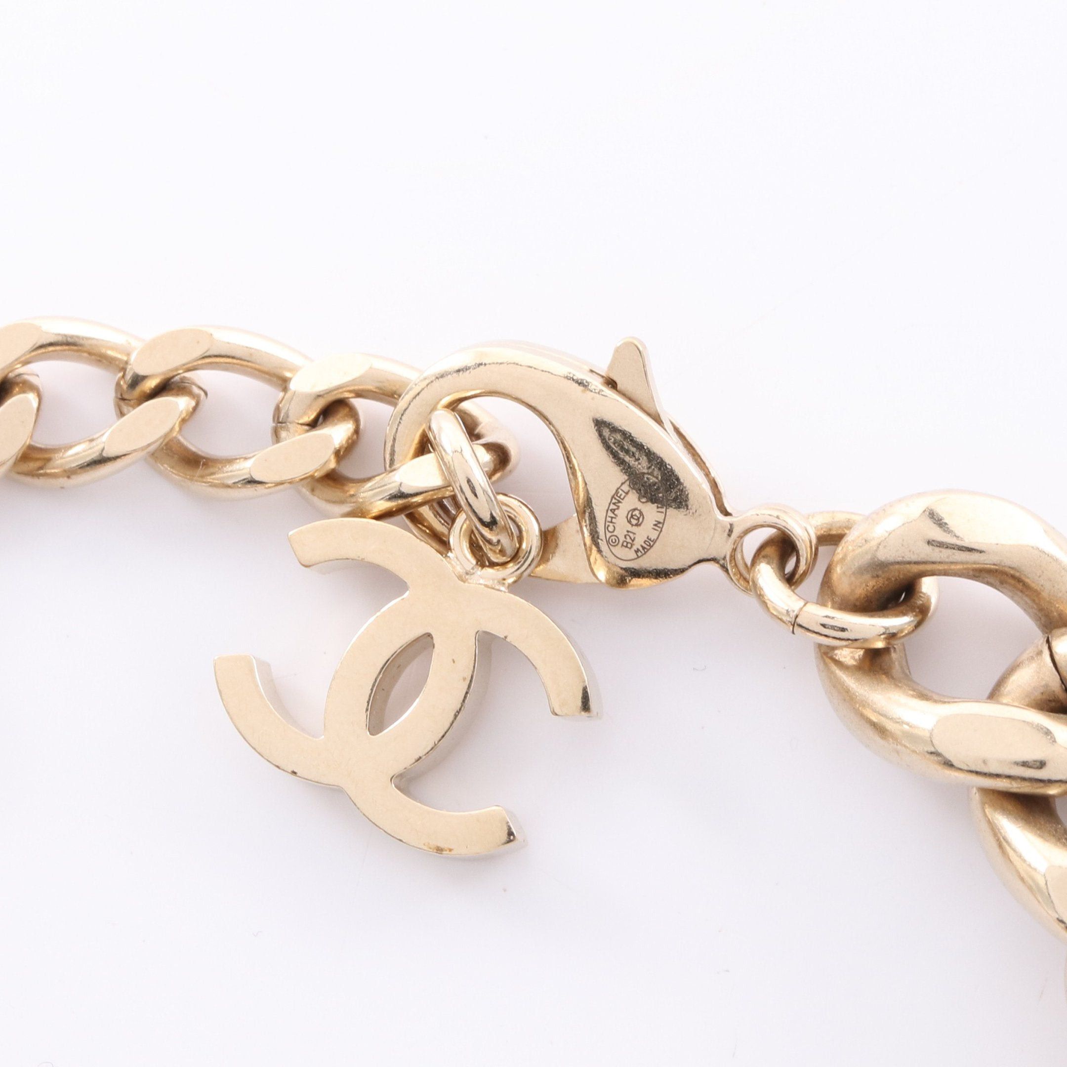 Chanel Chanel Coco Mark Bracelet Gold Rhinestone Clear B21C Size ONE SIZE - 4 Thumbnail