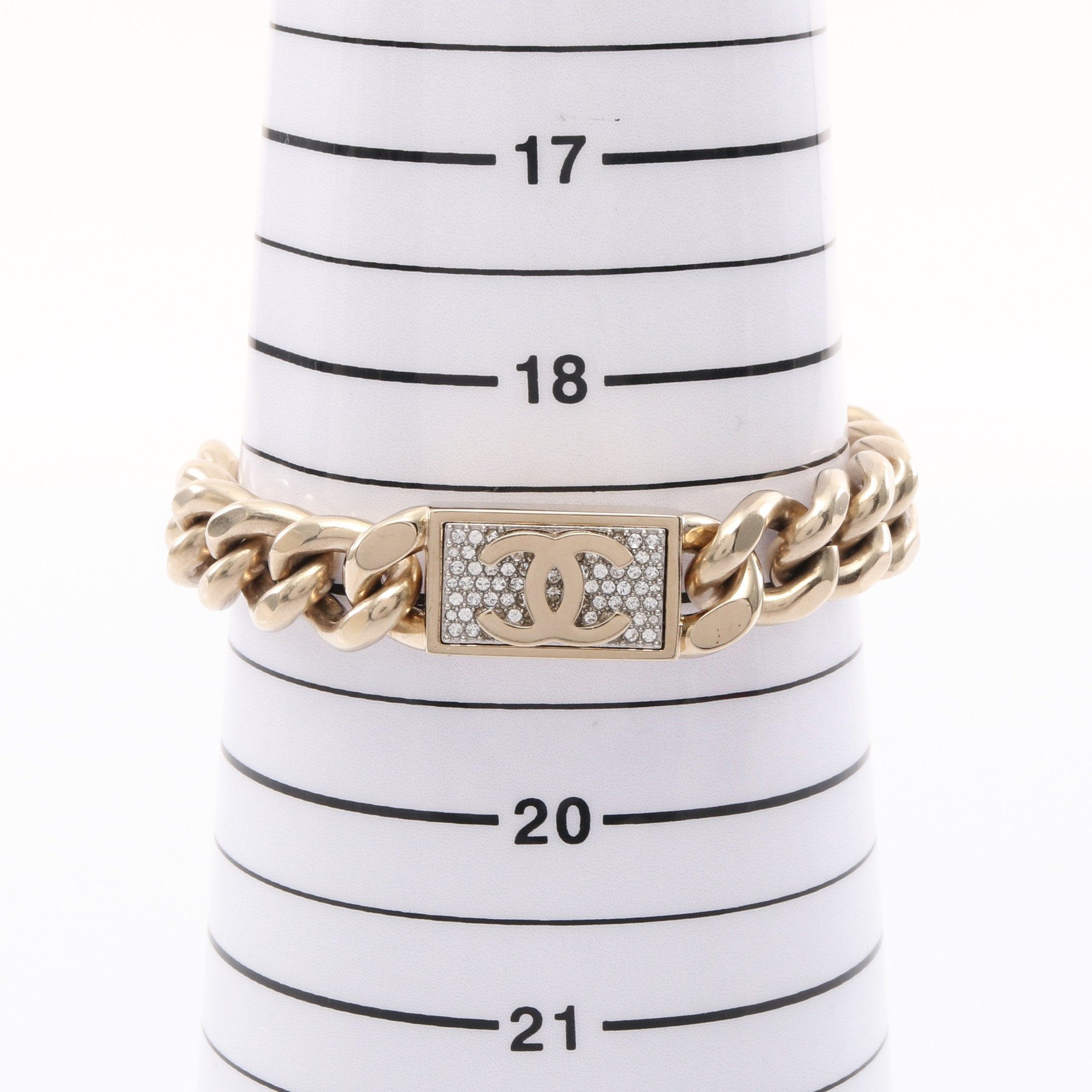 Chanel Chanel Coco Mark Bracelet Gold Rhinestone Clear B21C Size ONE SIZE - 5 Thumbnail