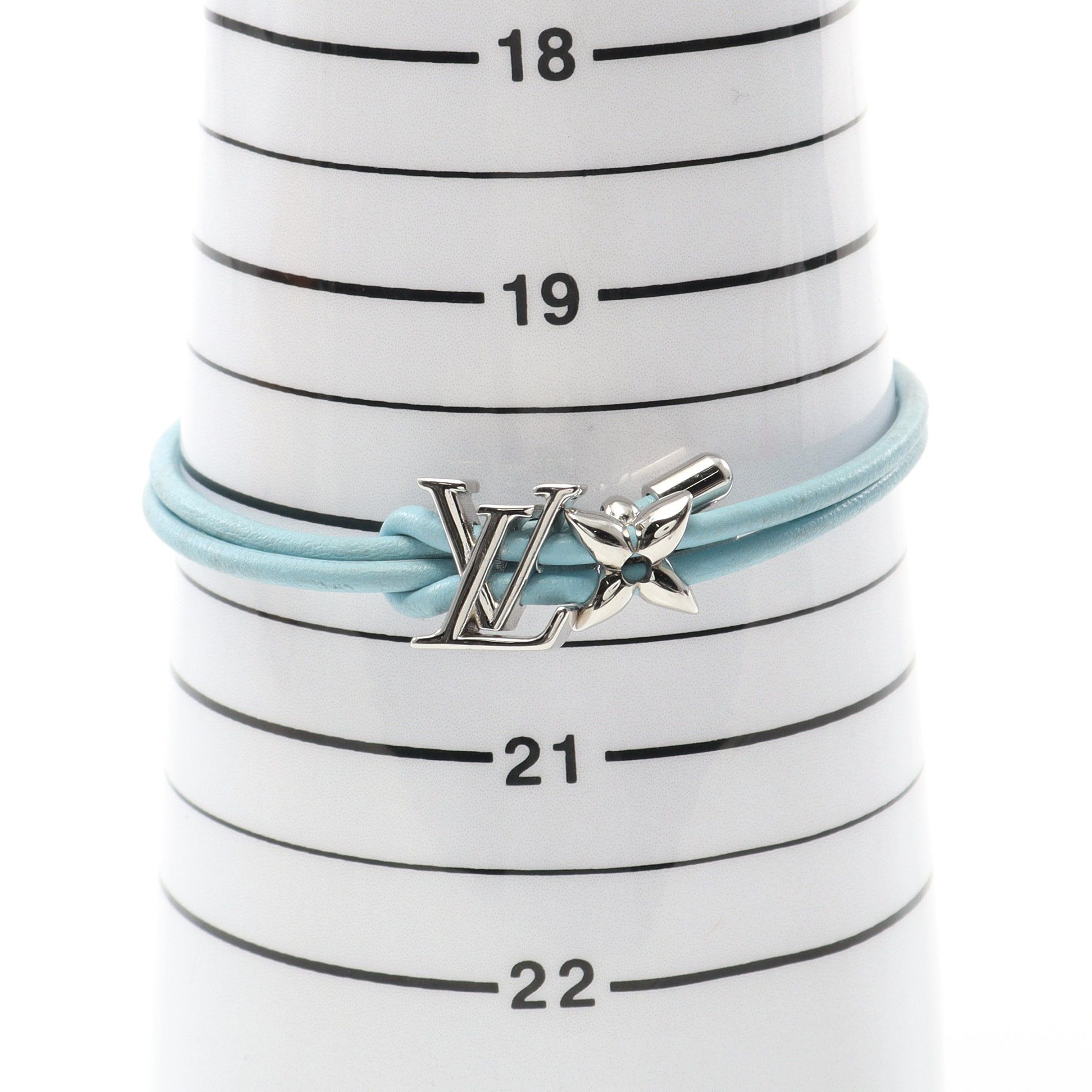 Louis Vuitton Louis Vuitton Lv Bloom Bracelet Leather Light Blue Silver Size ONE SIZE - 6 Thumbnail