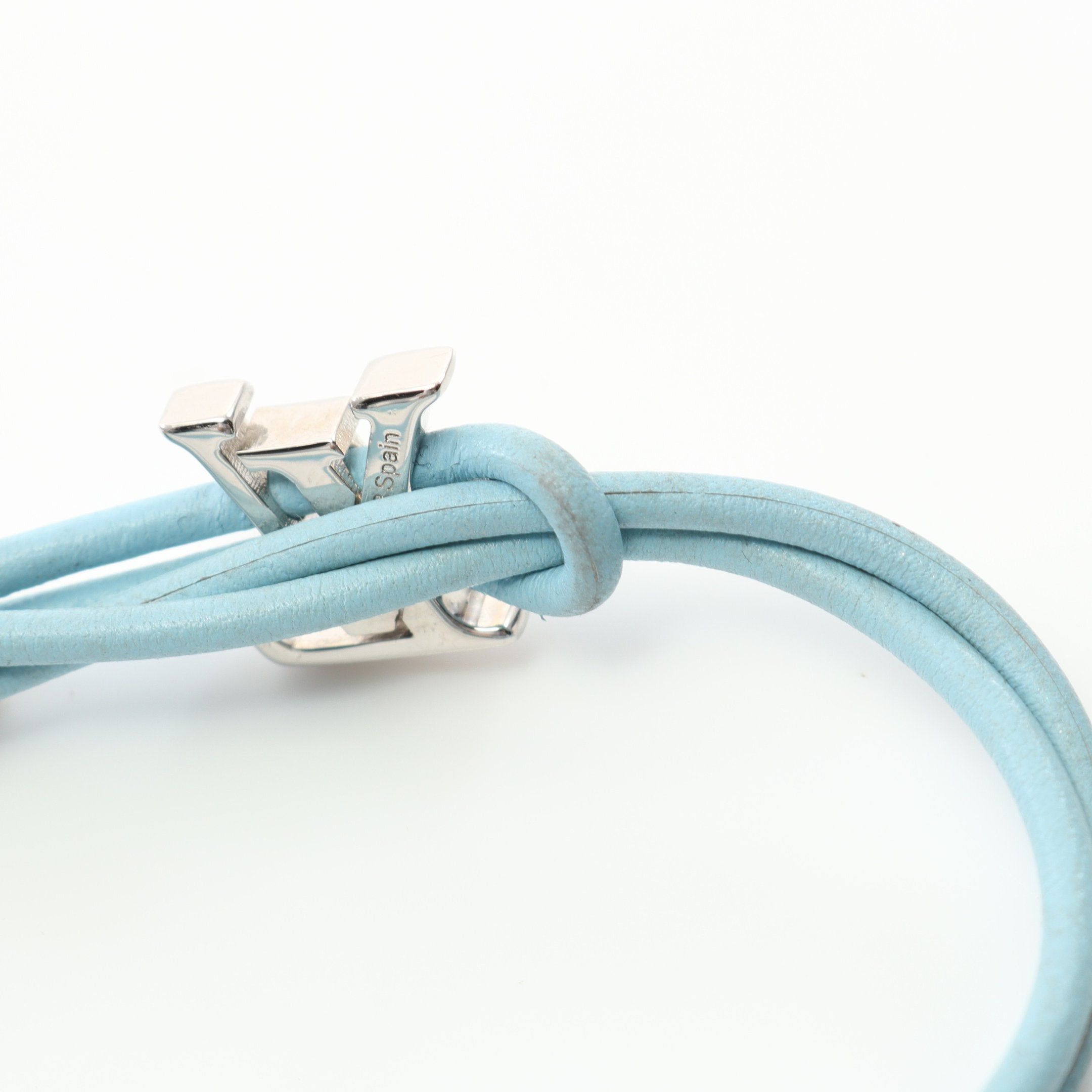 Louis Vuitton Louis Vuitton Lv Bloom Bracelet Leather Light Blue Silver Size ONE SIZE - 7 Thumbnail
