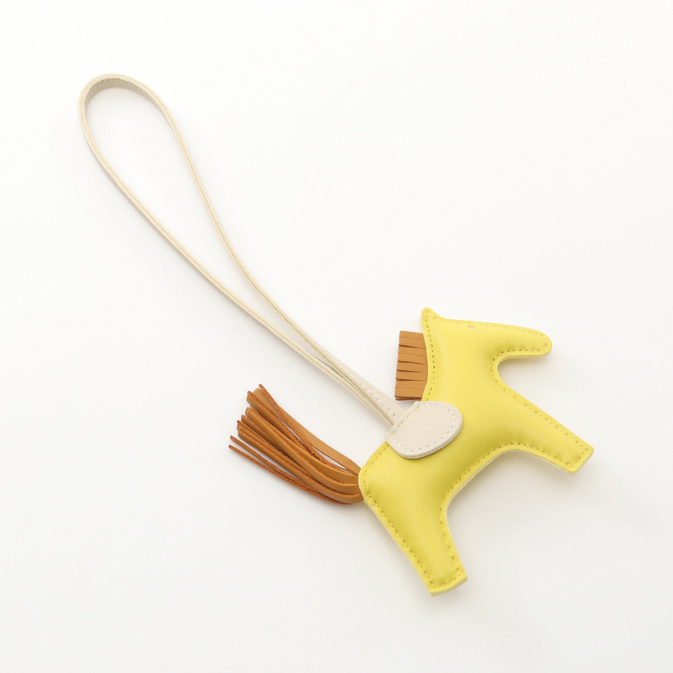 Hermes Hermes Rodeo Pm Jaune Naple Sesame Kure Bag Charm Aagneau Yellow Brown White B Stamp Size ONE SIZE - 2 Thumbnail