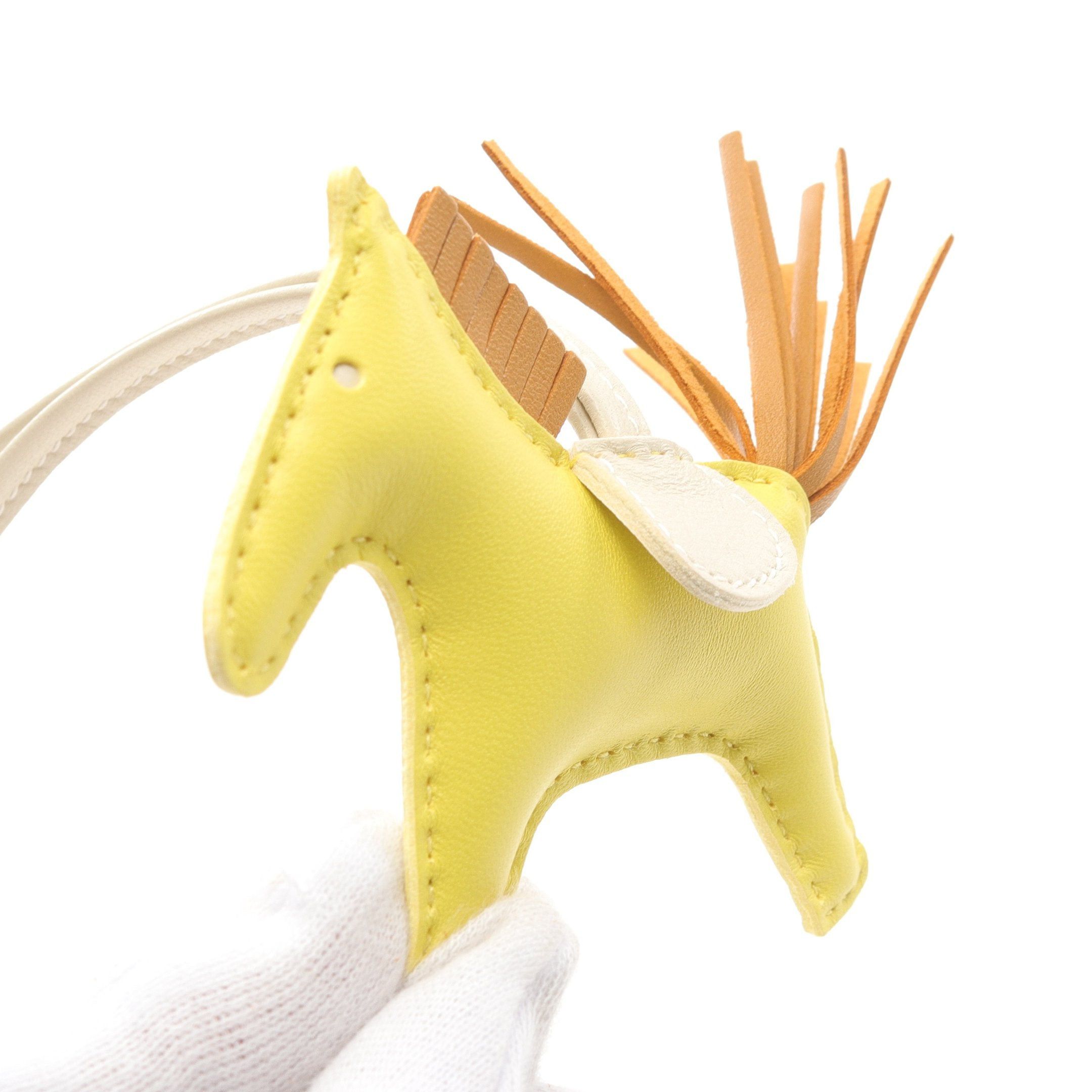 Hermes Hermes Rodeo Pm Jaune Naple Sesame Kure Bag Charm Aagneau Yellow Brown White B Stamp Size ONE SIZE - 4 Thumbnail