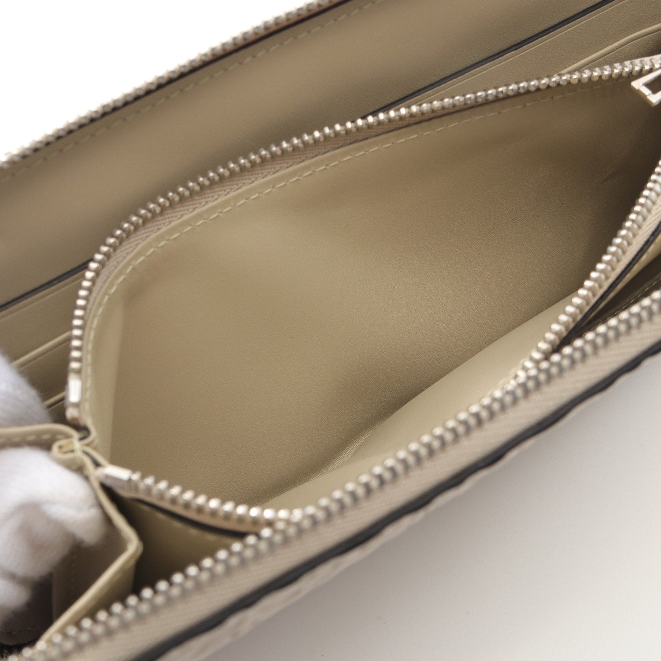 Loewe Loewe Repeat Anagram Round Zipper Long Wallet Leather Beige Size ONE SIZE - 5 Thumbnail