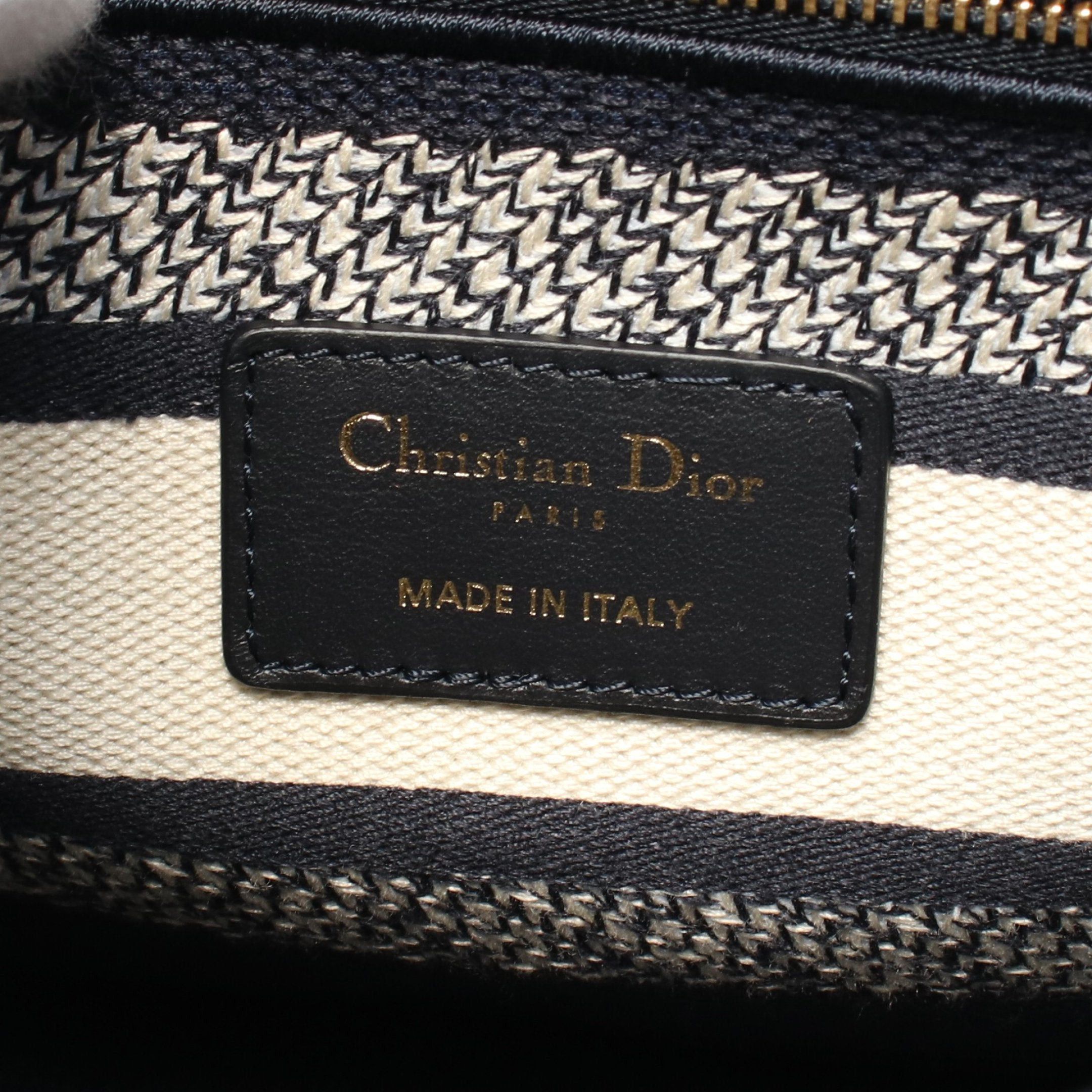 Dior Dior Lady Medium Handbag Canvas Navy Off White Size ONE SIZE - 4 Thumbnail