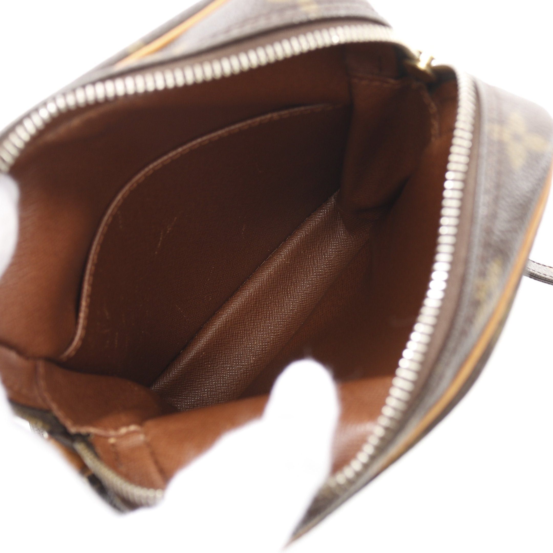 Louis Vuitton Danube Monogram Shoulder Bag Leather Brown