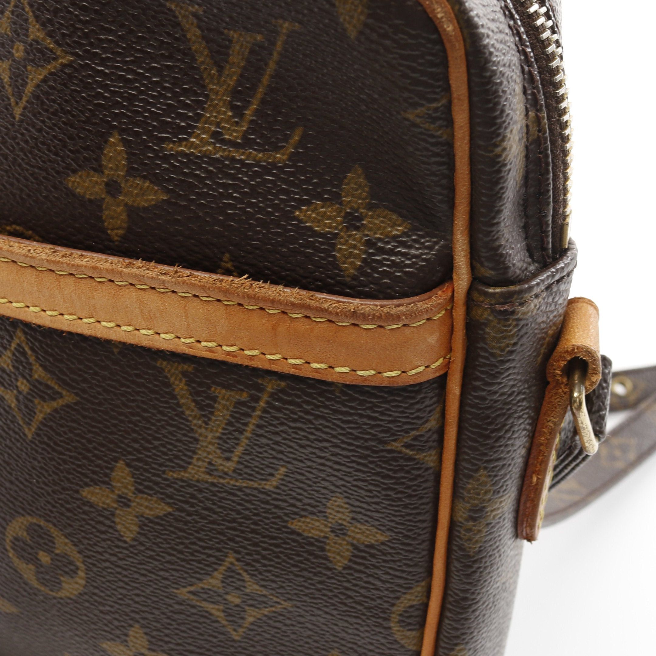 Louis Vuitton Danube Monogram Shoulder Bag Leather Brown