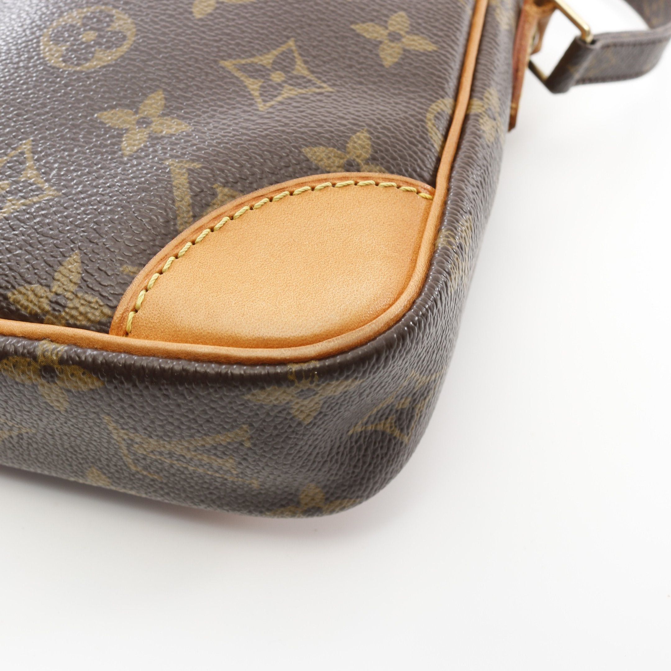 Louis Vuitton Danube Monogram Shoulder Bag Leather Brown
