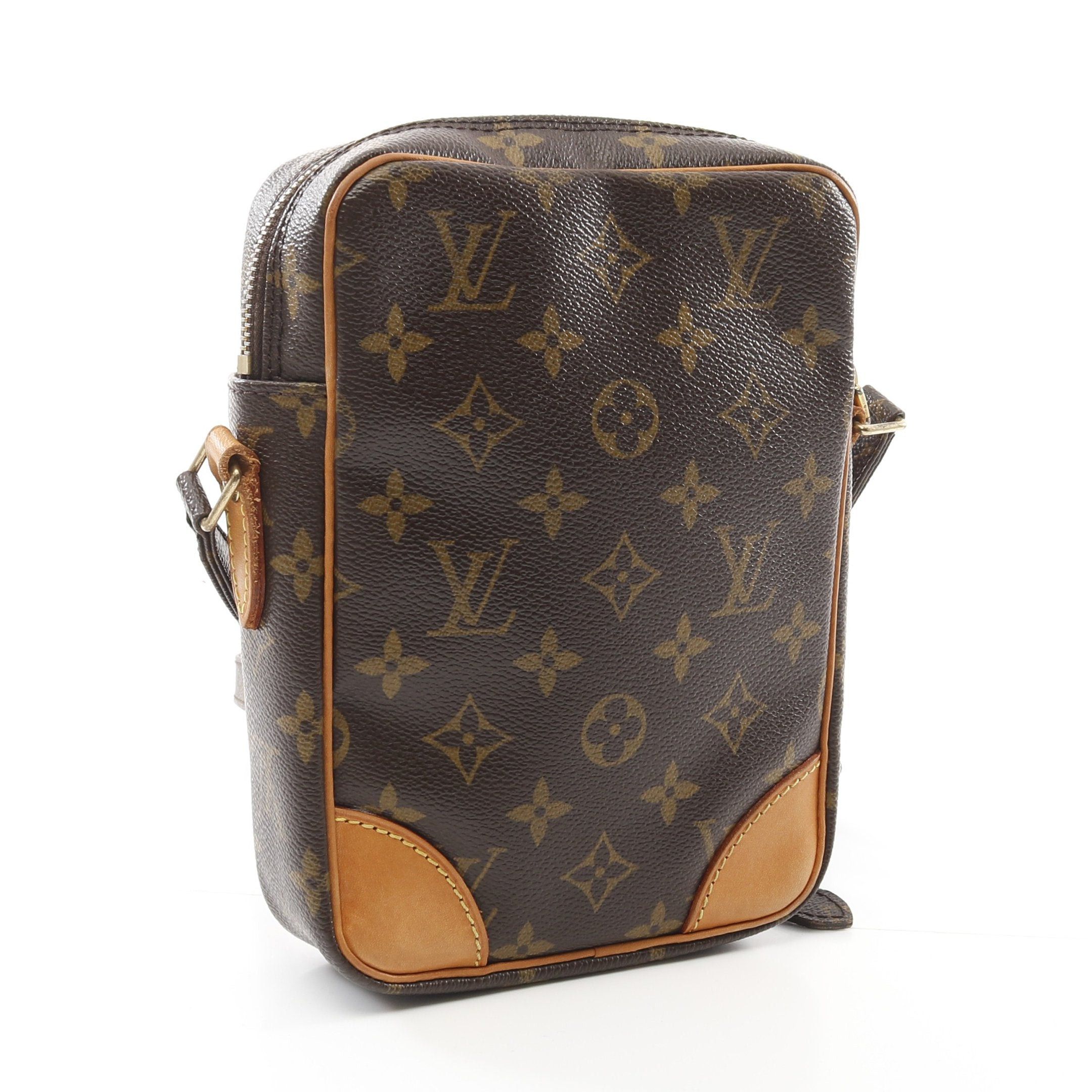 Louis Vuitton Danube Monogram Shoulder Bag Leather Brown
