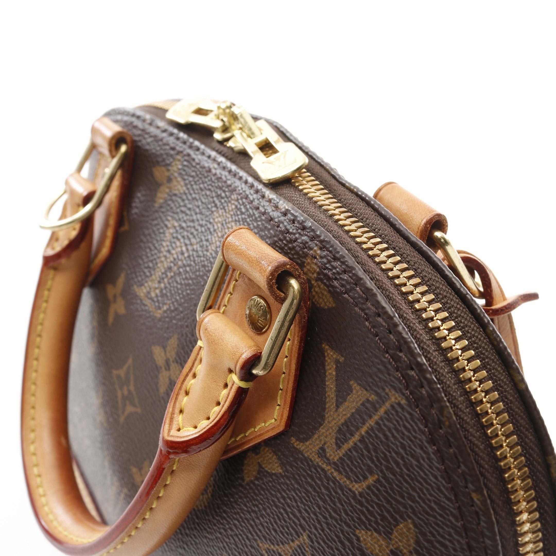 Louis Vuitton Louis Vuitton Alma Bb Monogram Handbag Leather Brown Size ONE SIZE - 11 Thumbnail