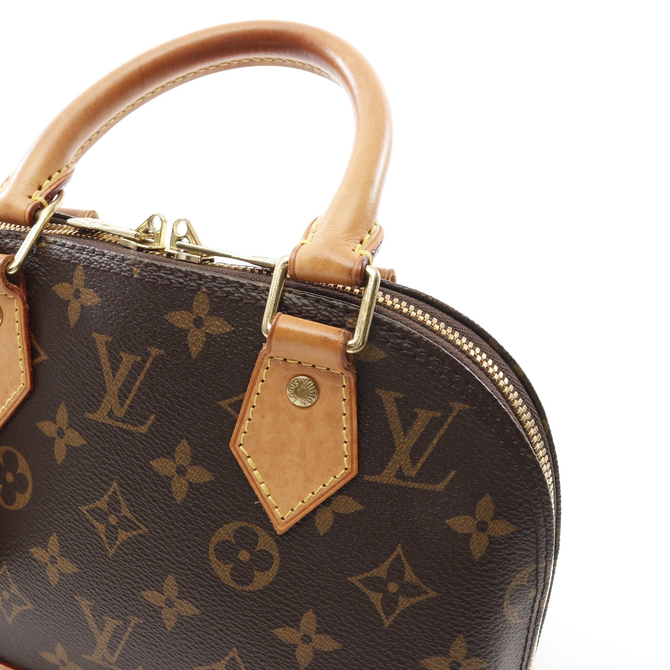 Louis Vuitton Louis Vuitton Alma Bb Monogram Handbag Leather Brown Size ONE SIZE - 7 Thumbnail