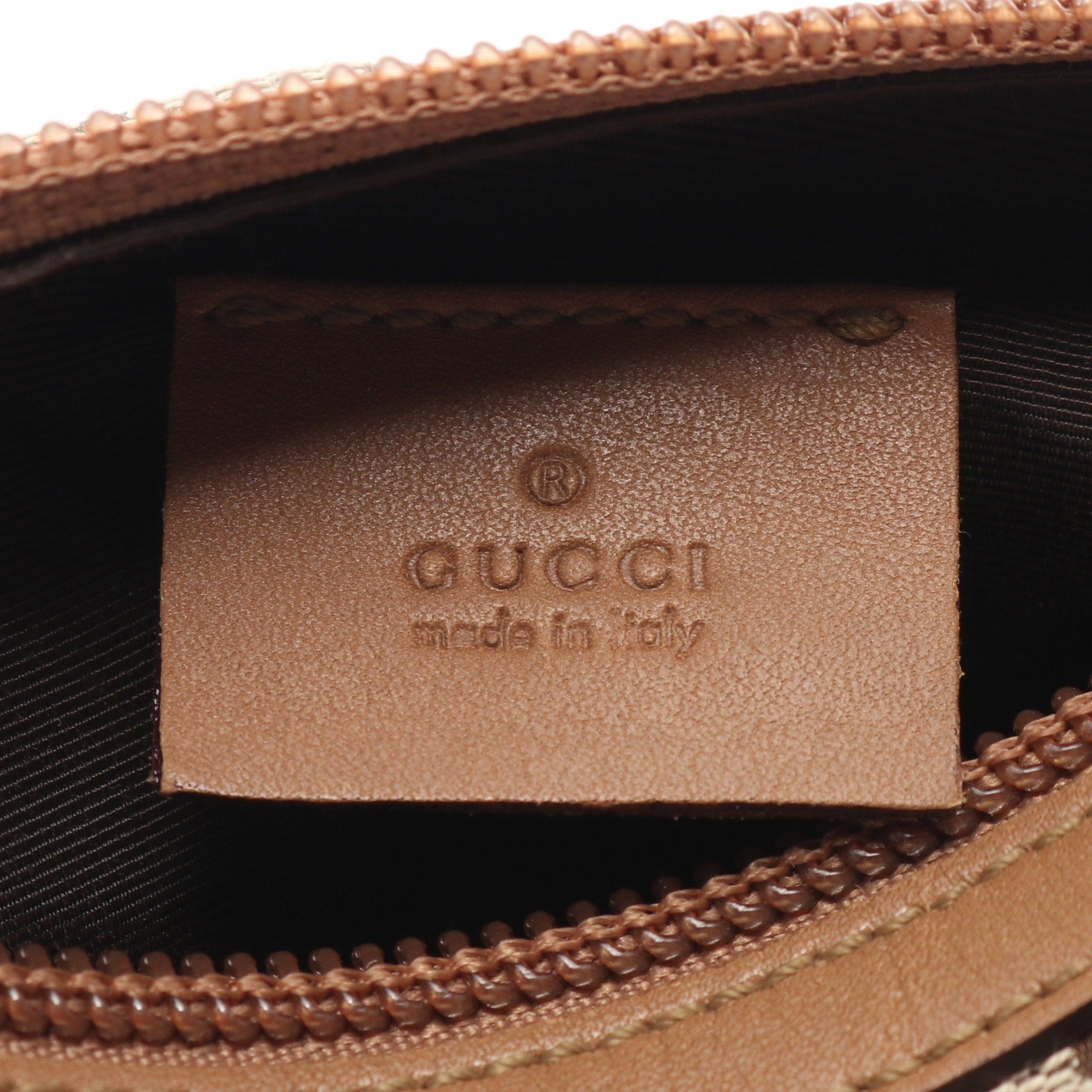 Gucci Gucci Gg Canvas Pouch Leather Beige Brown Size ONE SIZE - 4 Thumbnail